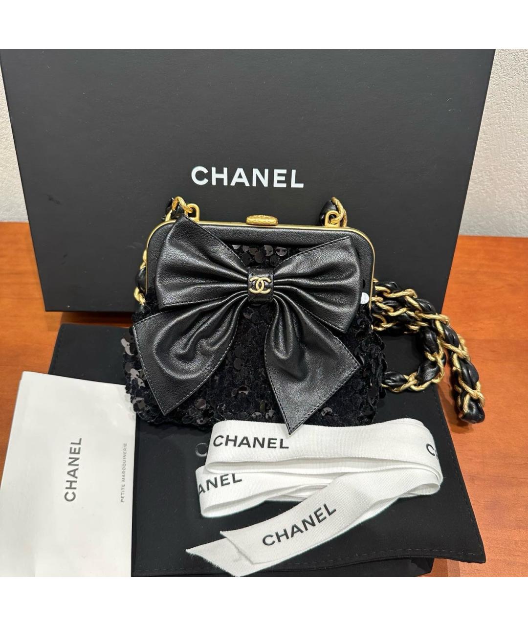 CHANEL Черная сумка через плечо, фото 9