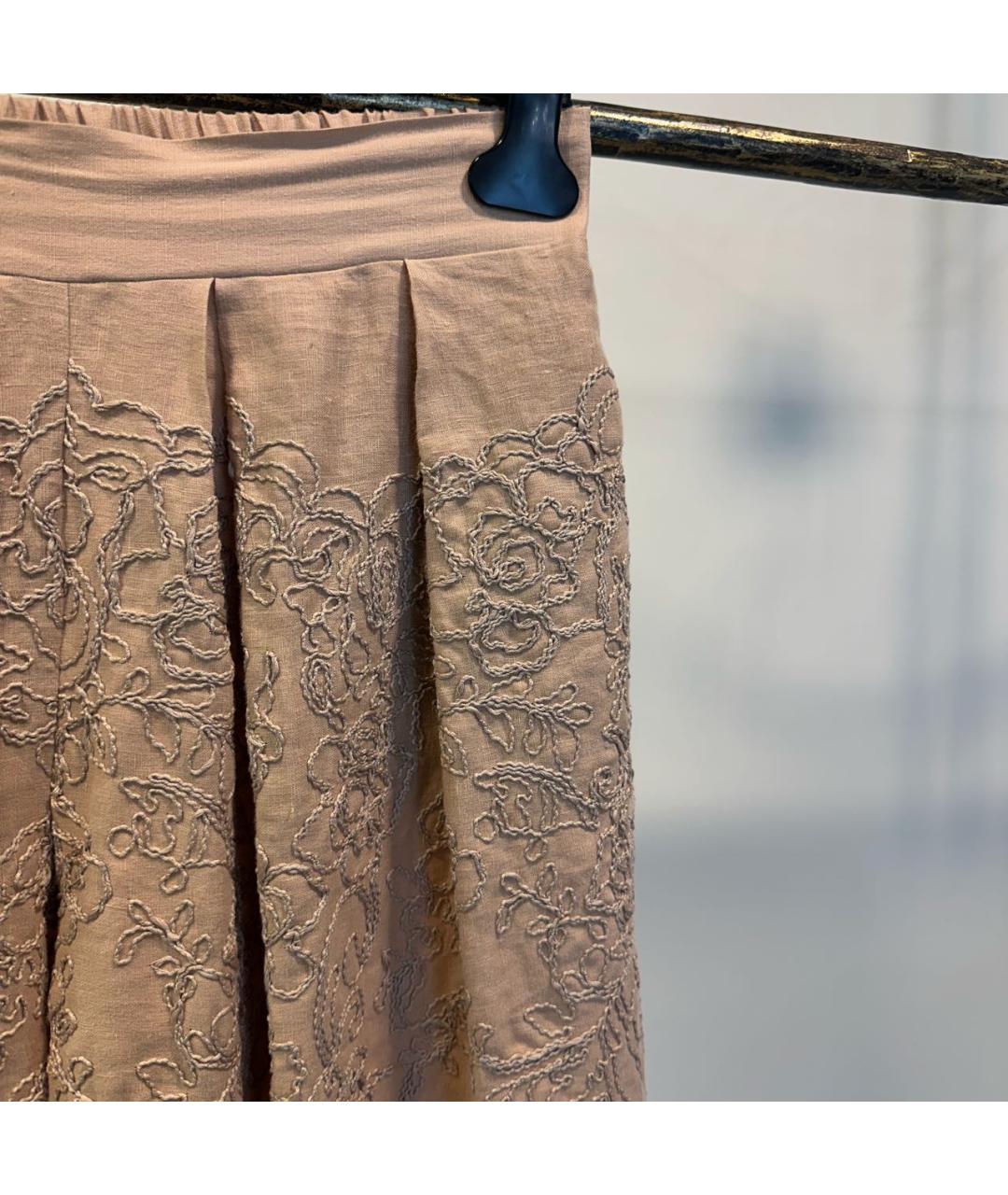 ERMANNO SCERVINO Бежевые хлопковые брюки широкие, фото 4