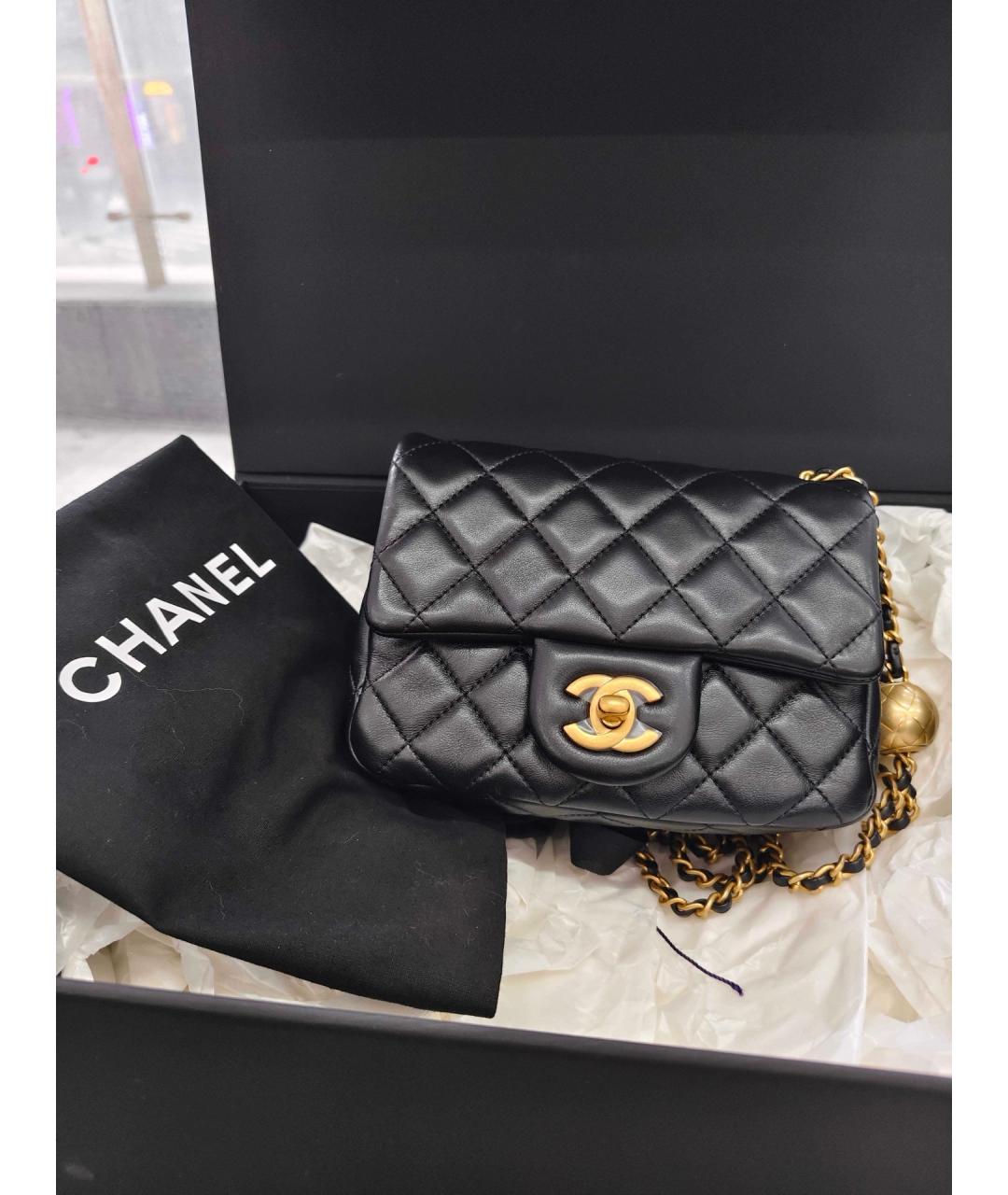 CHANEL Черная кожаная сумка через плечо, фото 8