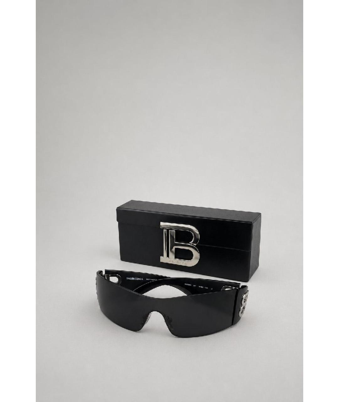 BALENCIAGA Черные пластиковые солнцезащитные очки, фото 2