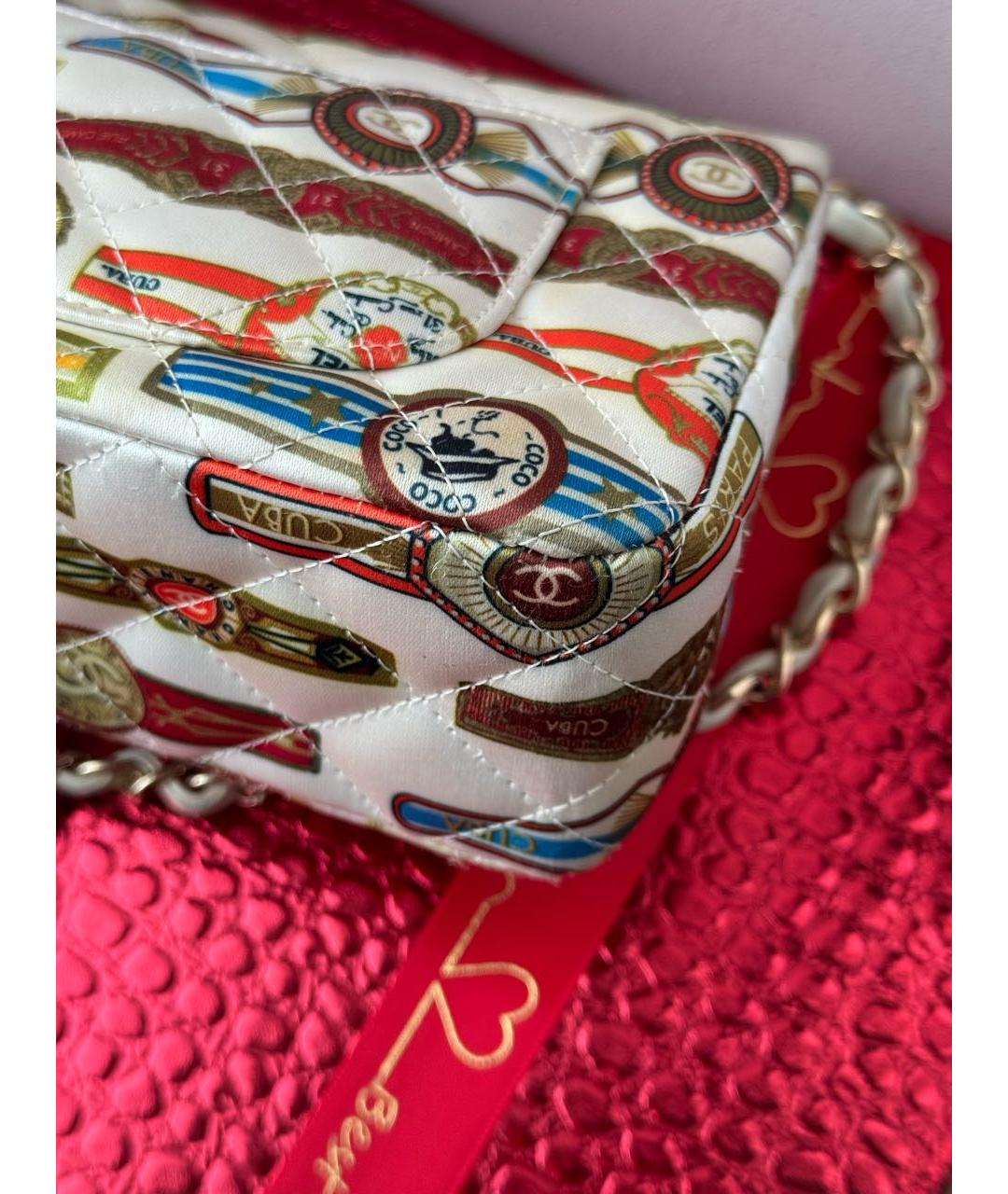 CHANEL Белая шелковая сумка через плечо, фото 3