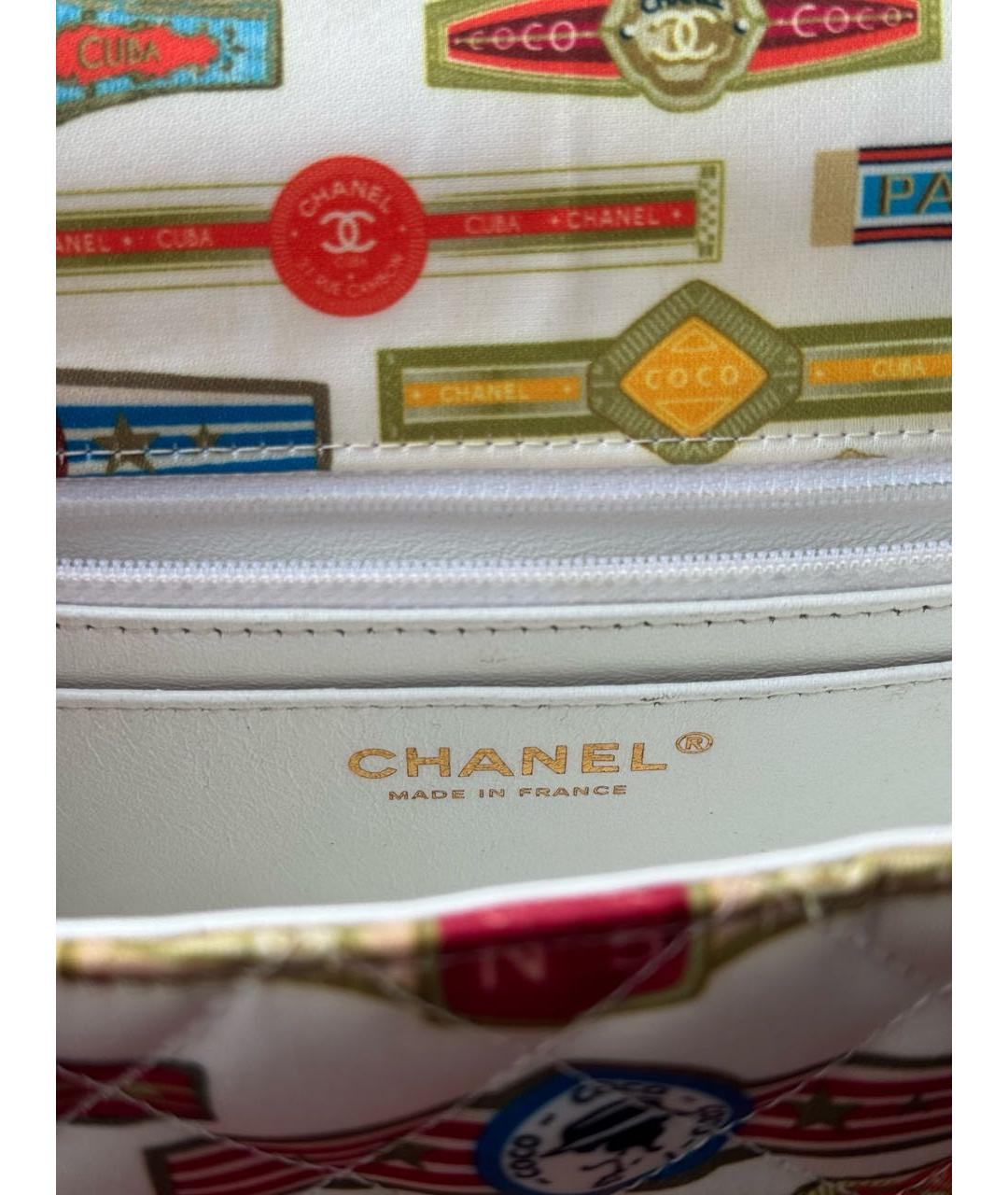 CHANEL Белая шелковая сумка через плечо, фото 7