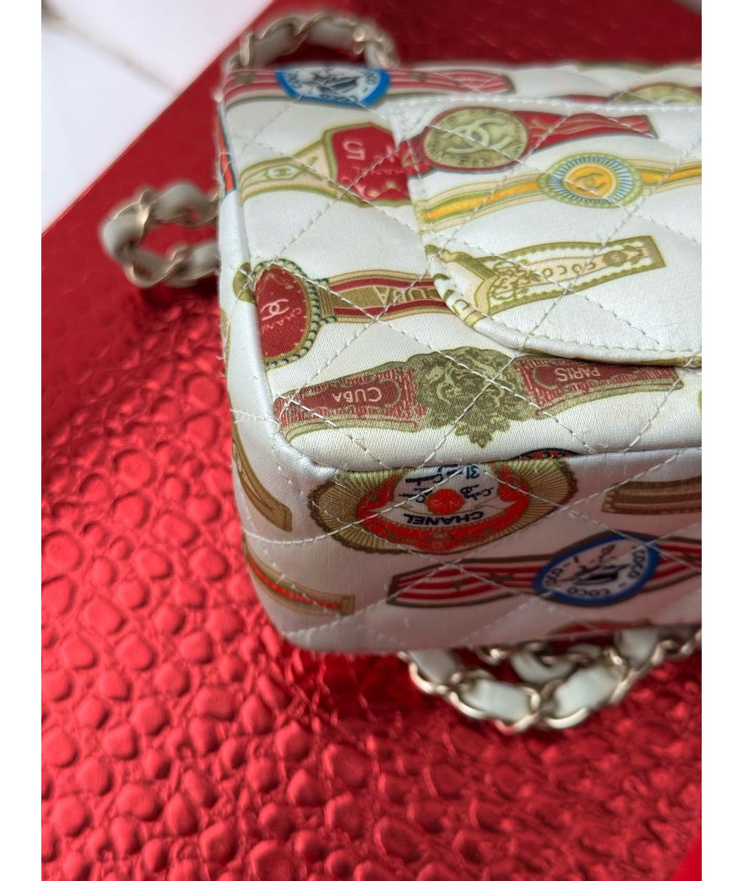 CHANEL Белая шелковая сумка через плечо, фото 4