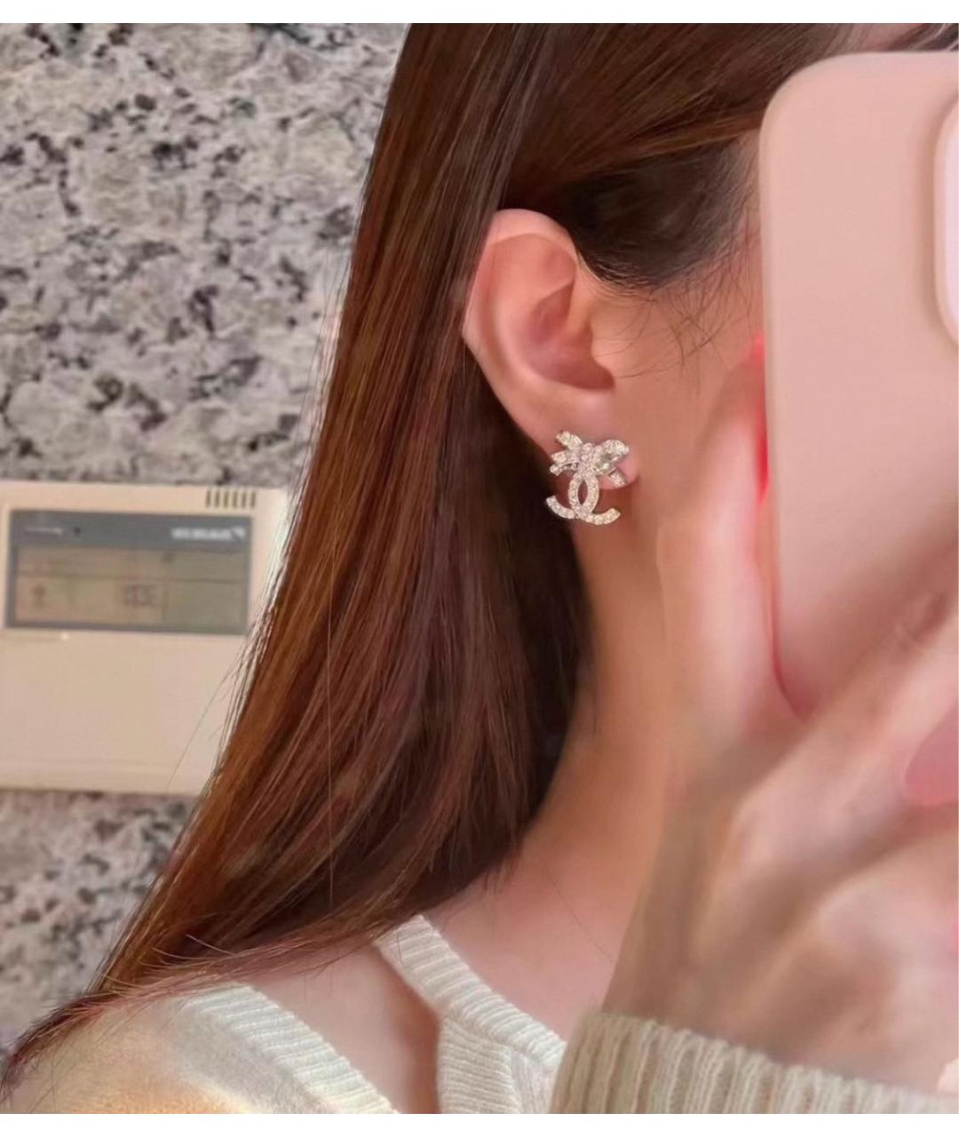 CHANEL Серебряные металлические серьги, фото 4