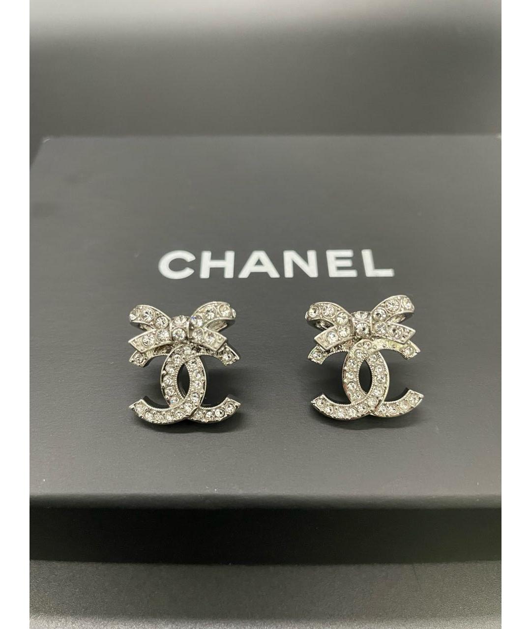 CHANEL Серебряные металлические серьги, фото 3