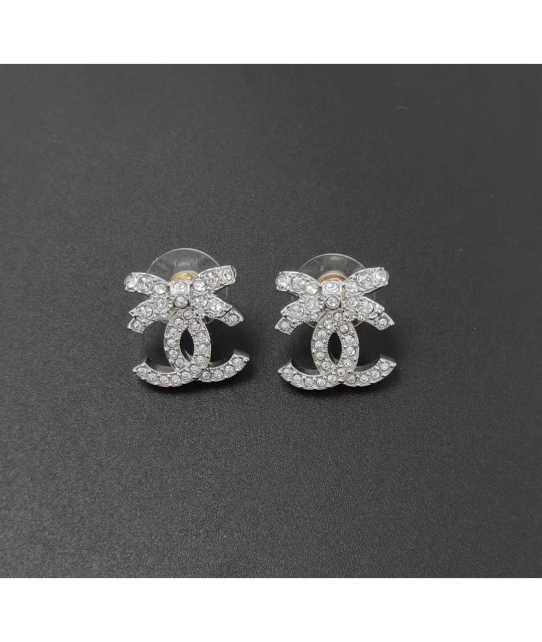 CHANEL Серебряные металлические серьги, фото 2