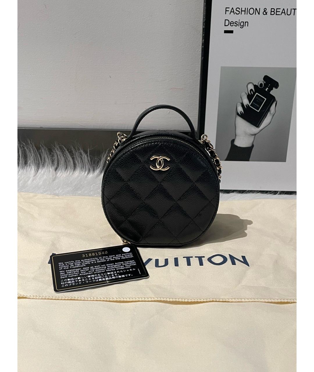 CHANEL Черная кожаная сумка через плечо, фото 8