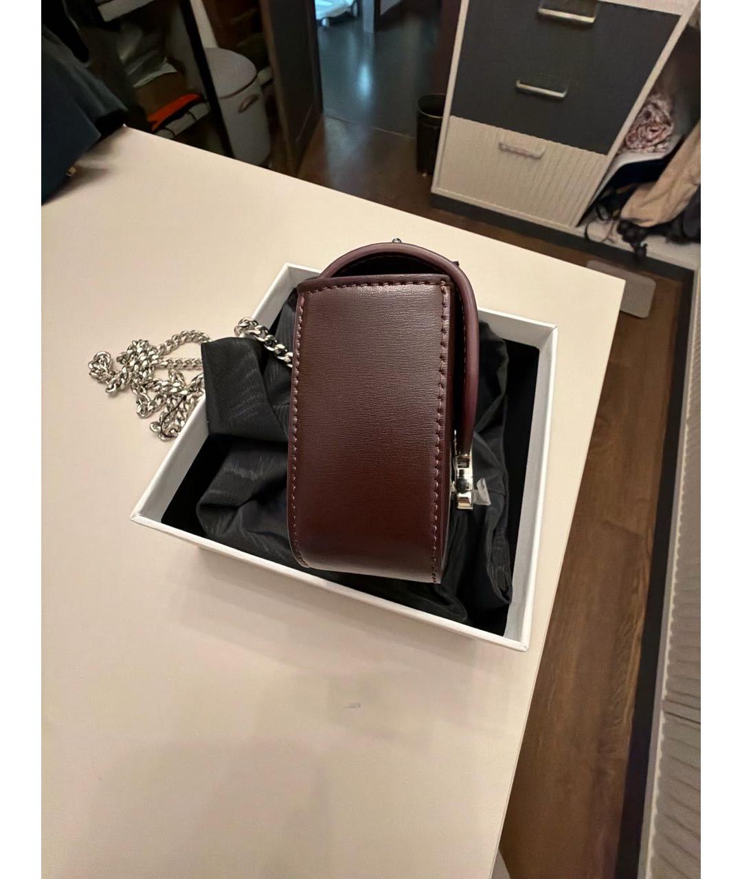 CELINE Бордовая кожаная сумка через плечо, фото 2