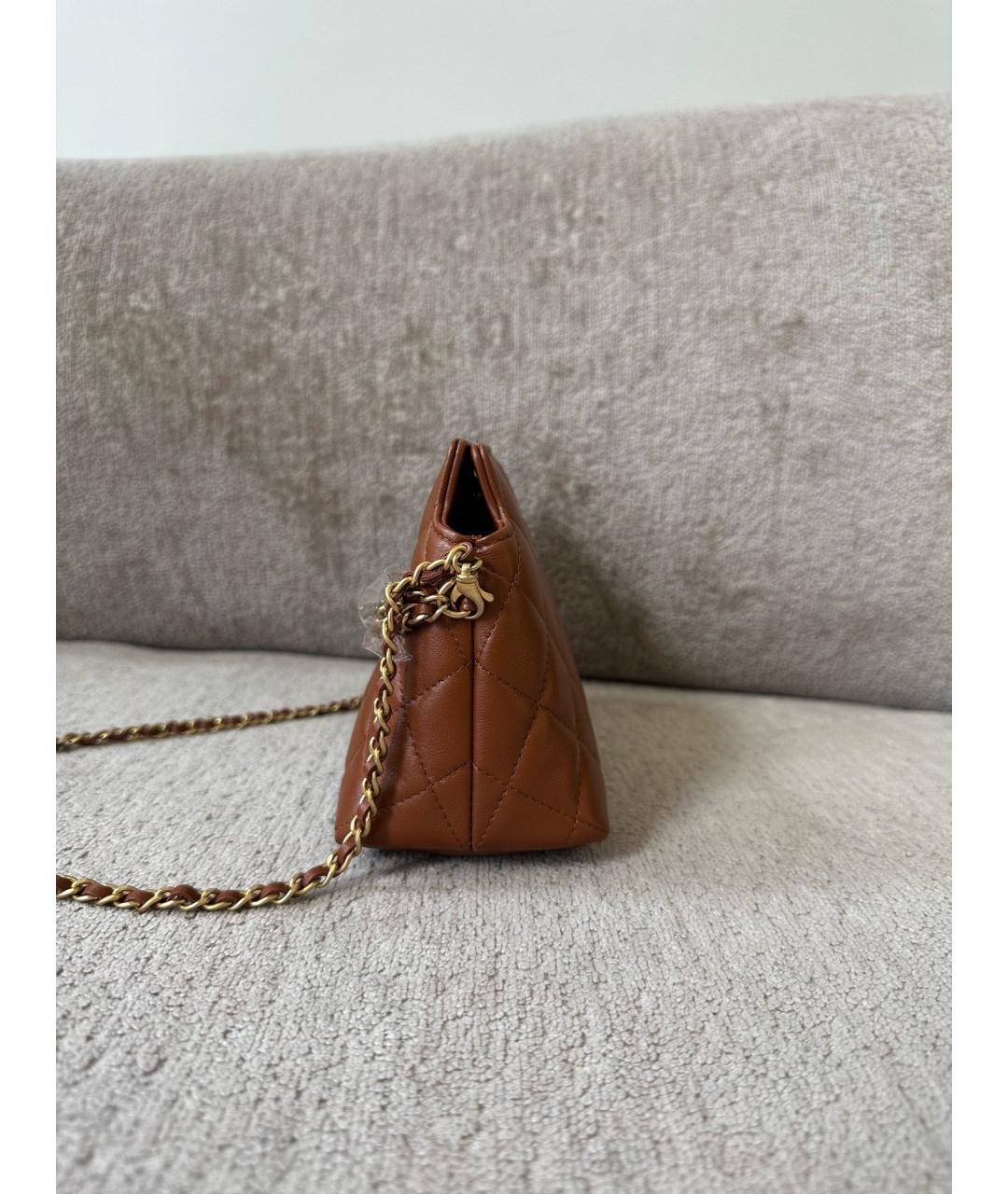 CHANEL Коричневая кожаная сумка через плечо, фото 3