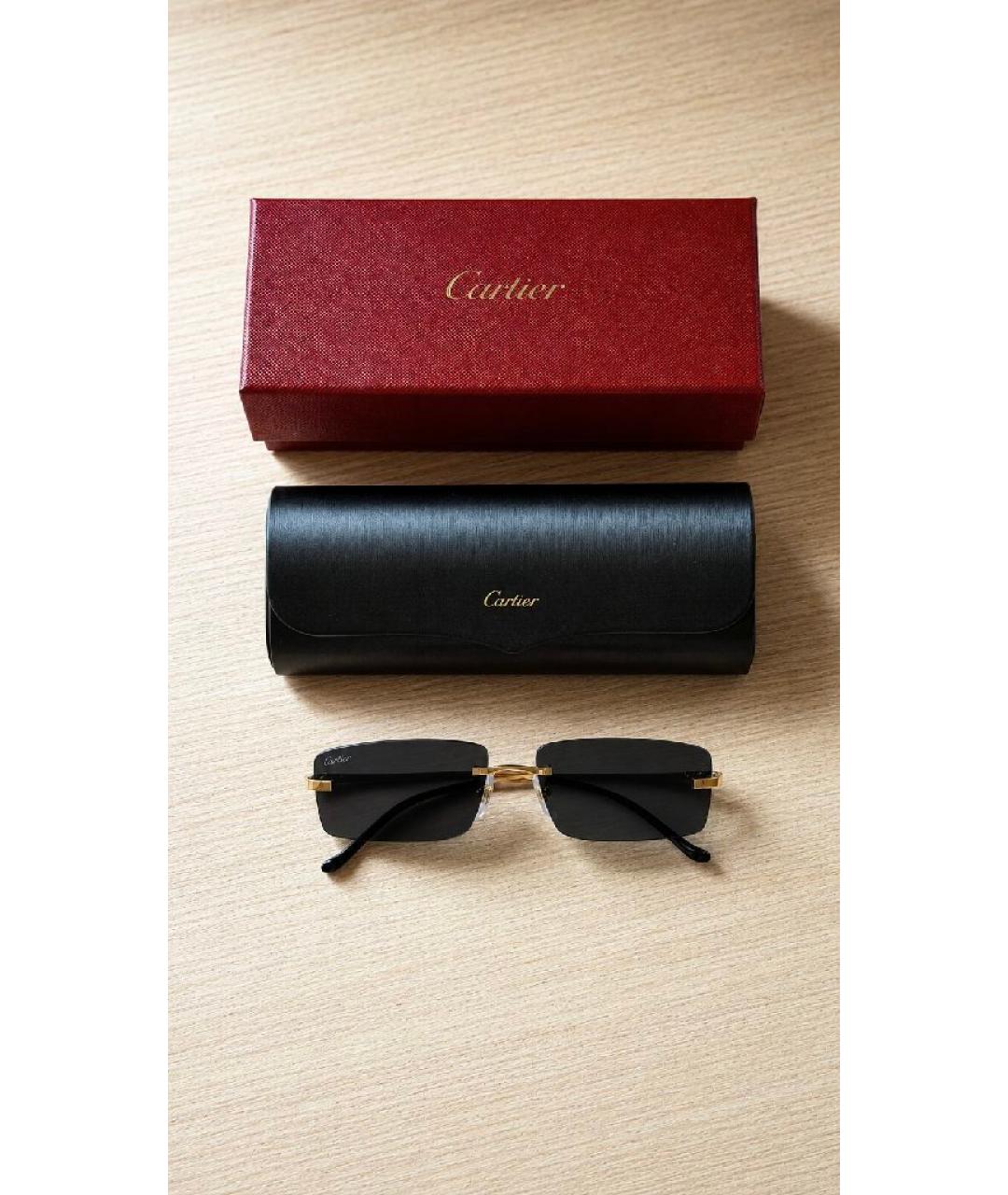 CARTIER Золотые металлические солнцезащитные очки, фото 2