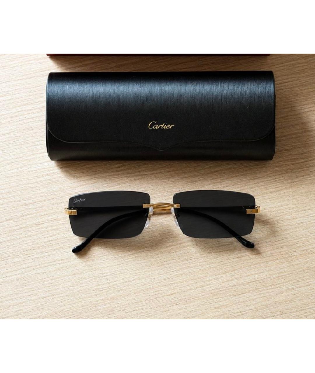 CARTIER Золотые металлические солнцезащитные очки, фото 3