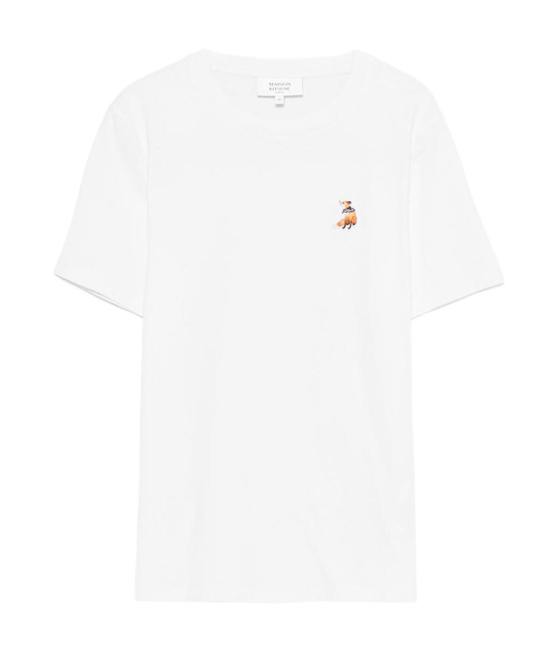 MAISON KITSUNE Белая хлопковая футболка, фото 1