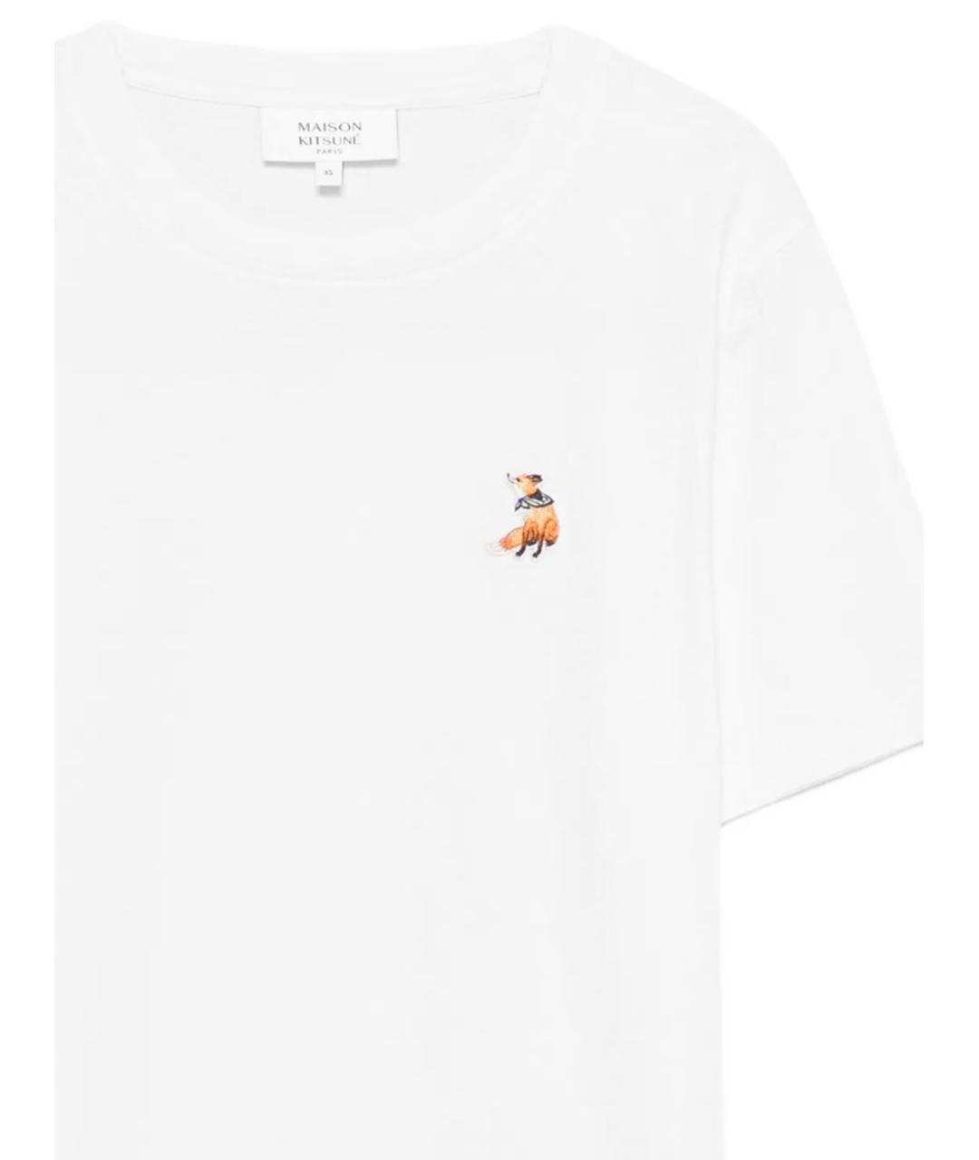 MAISON KITSUNE Белая хлопковая футболка, фото 2