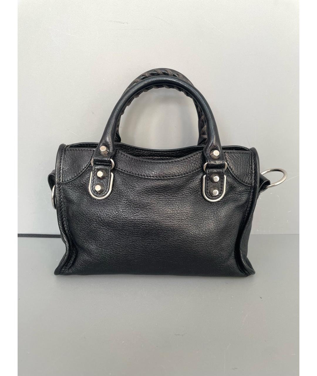 BALENCIAGA Черная кожаная сумка тоут, фото 2
