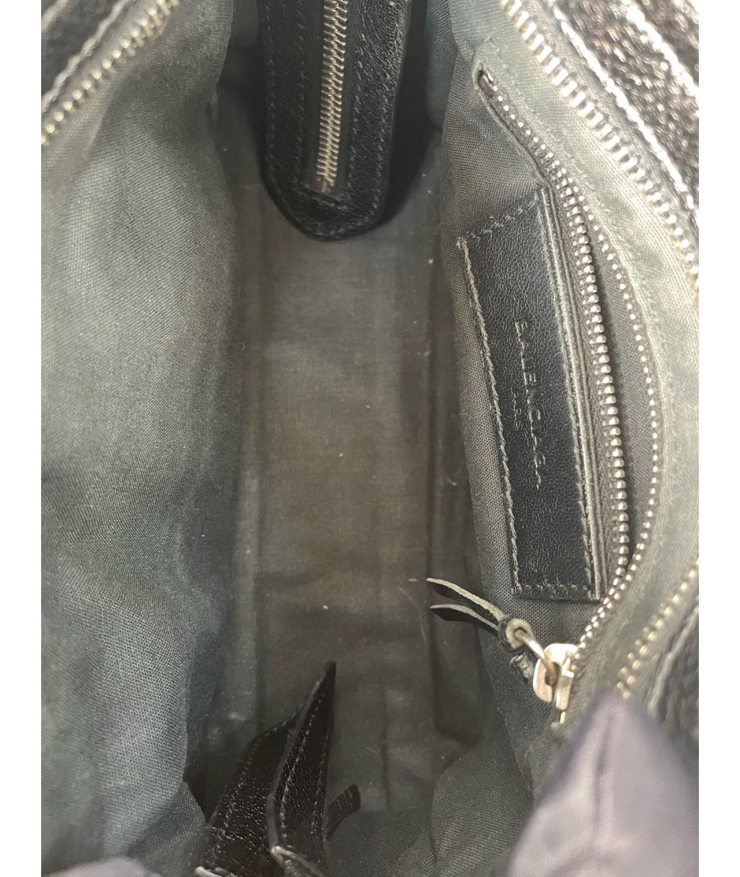 BALENCIAGA Черная кожаная сумка тоут, фото 7