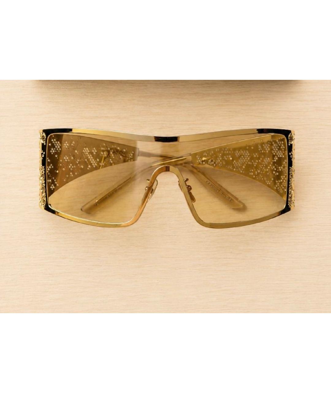 DOLCE&GABBANA Золотые металлические солнцезащитные очки, фото 3