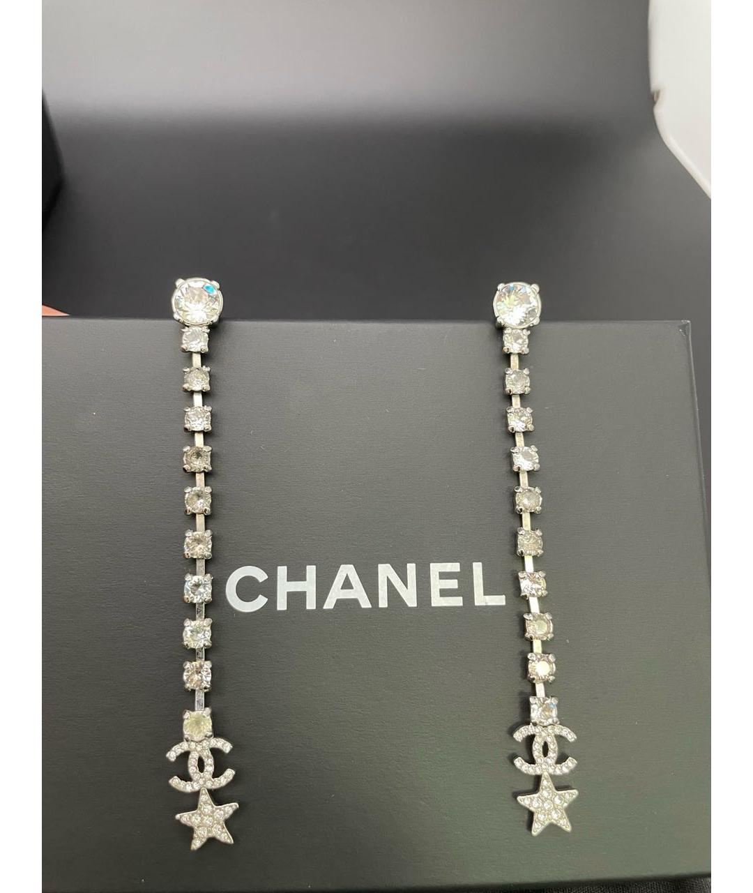 CHANEL Серебряные металлические серьги, фото 2
