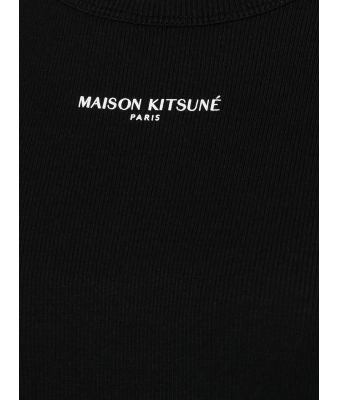 MAISON KITSUNE Черное хлопковое повседневное платье, фото 2