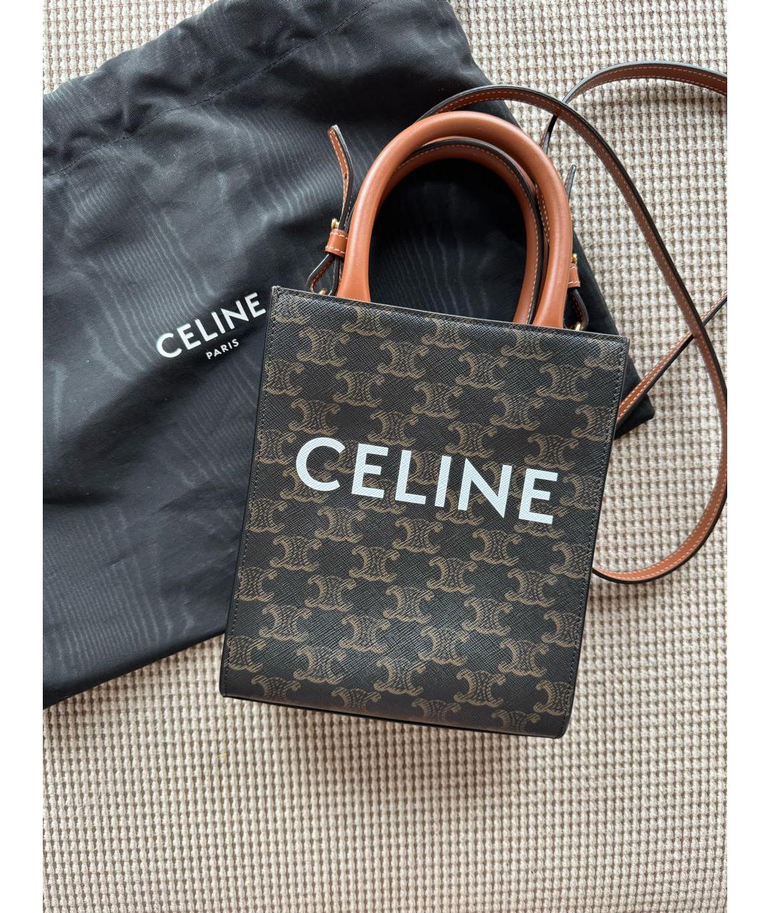 CELINE Коричневая сумка через плечо, фото 8