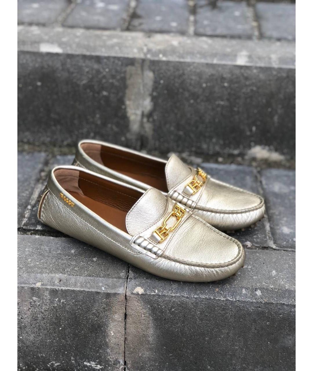 BALLY Серебряные кожаные мокасины, фото 7
