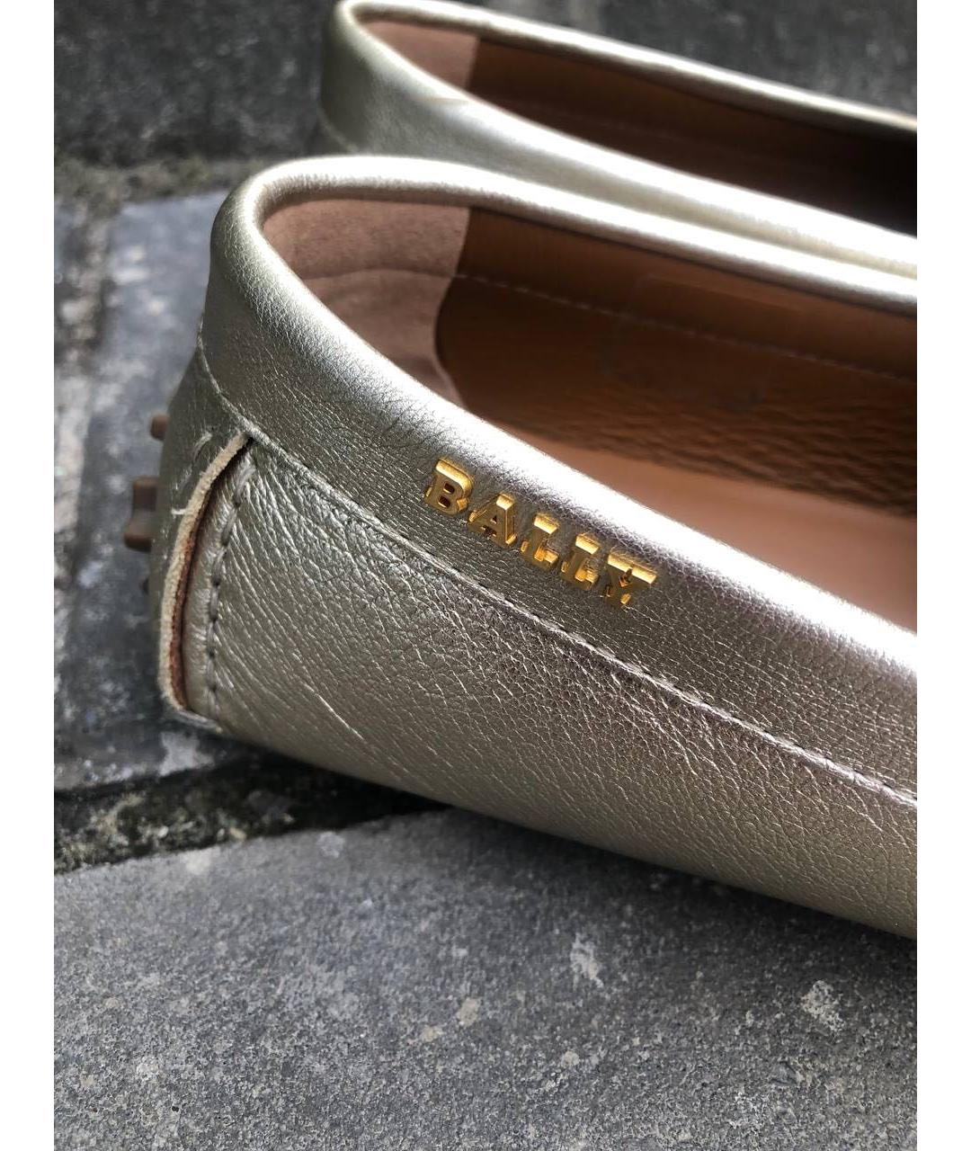BALLY Серебряные кожаные мокасины, фото 2
