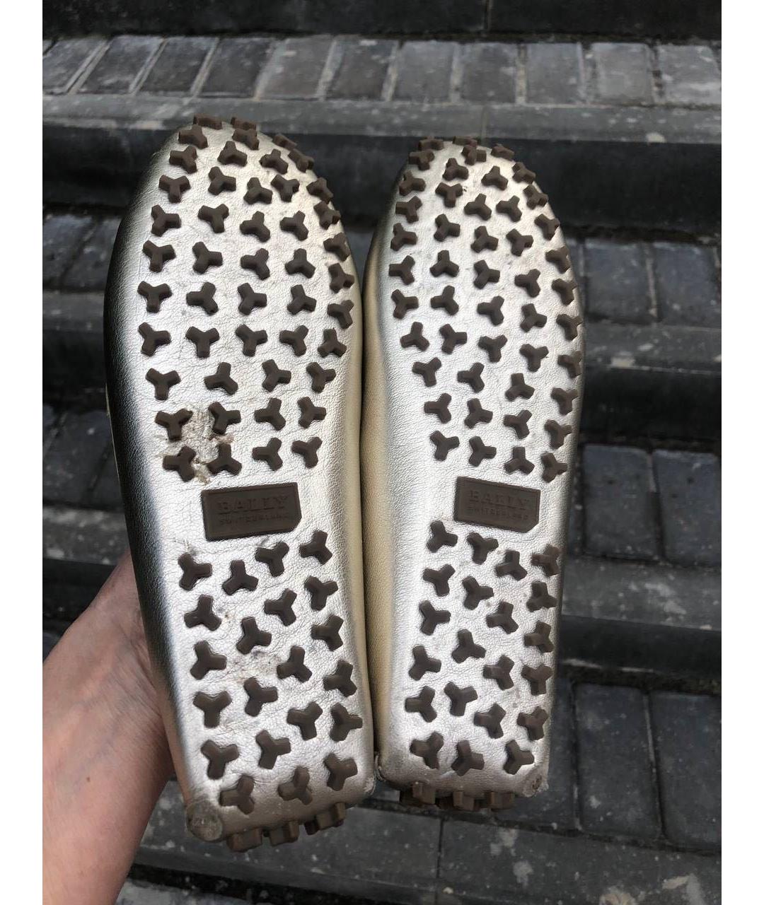 BALLY Серебряные кожаные мокасины, фото 6