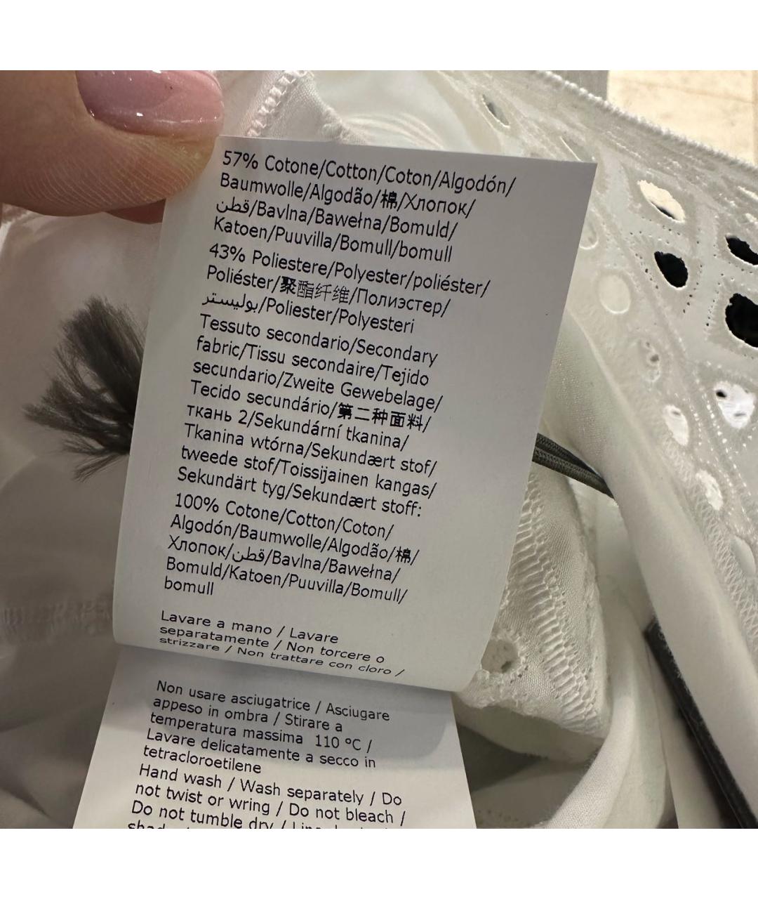 ALBERTA FERRETTI Белая хлопковая майка, фото 5