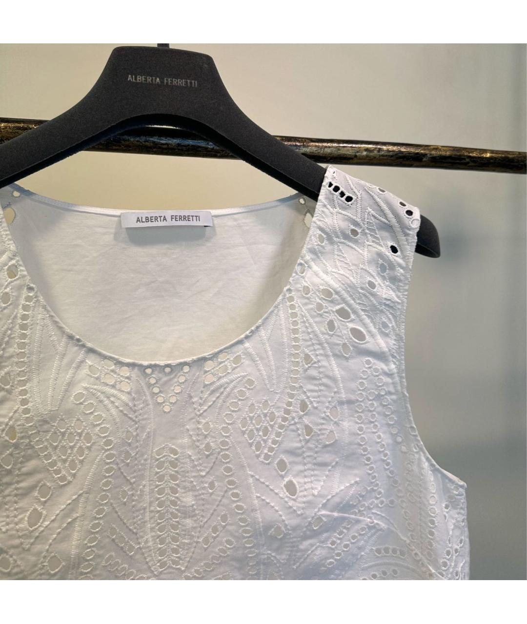 ALBERTA FERRETTI Белая хлопковая майка, фото 3