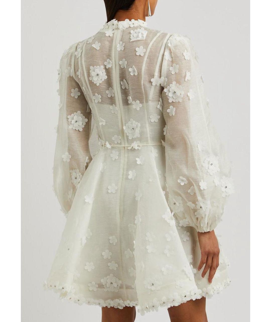 ZIMMERMANN Белое льняное коктейльное платье, фото 5