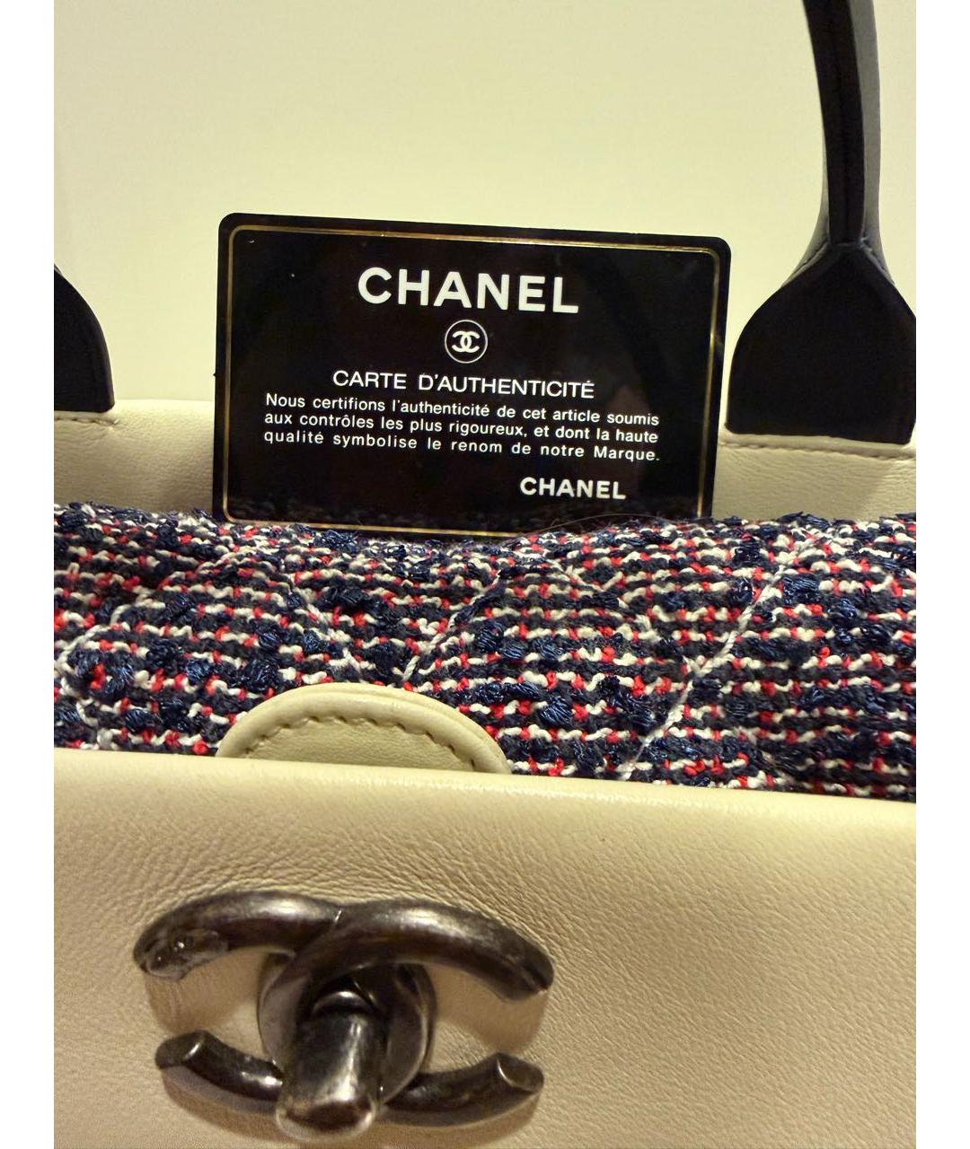 CHANEL Белая кожаная сумка тоут, фото 3