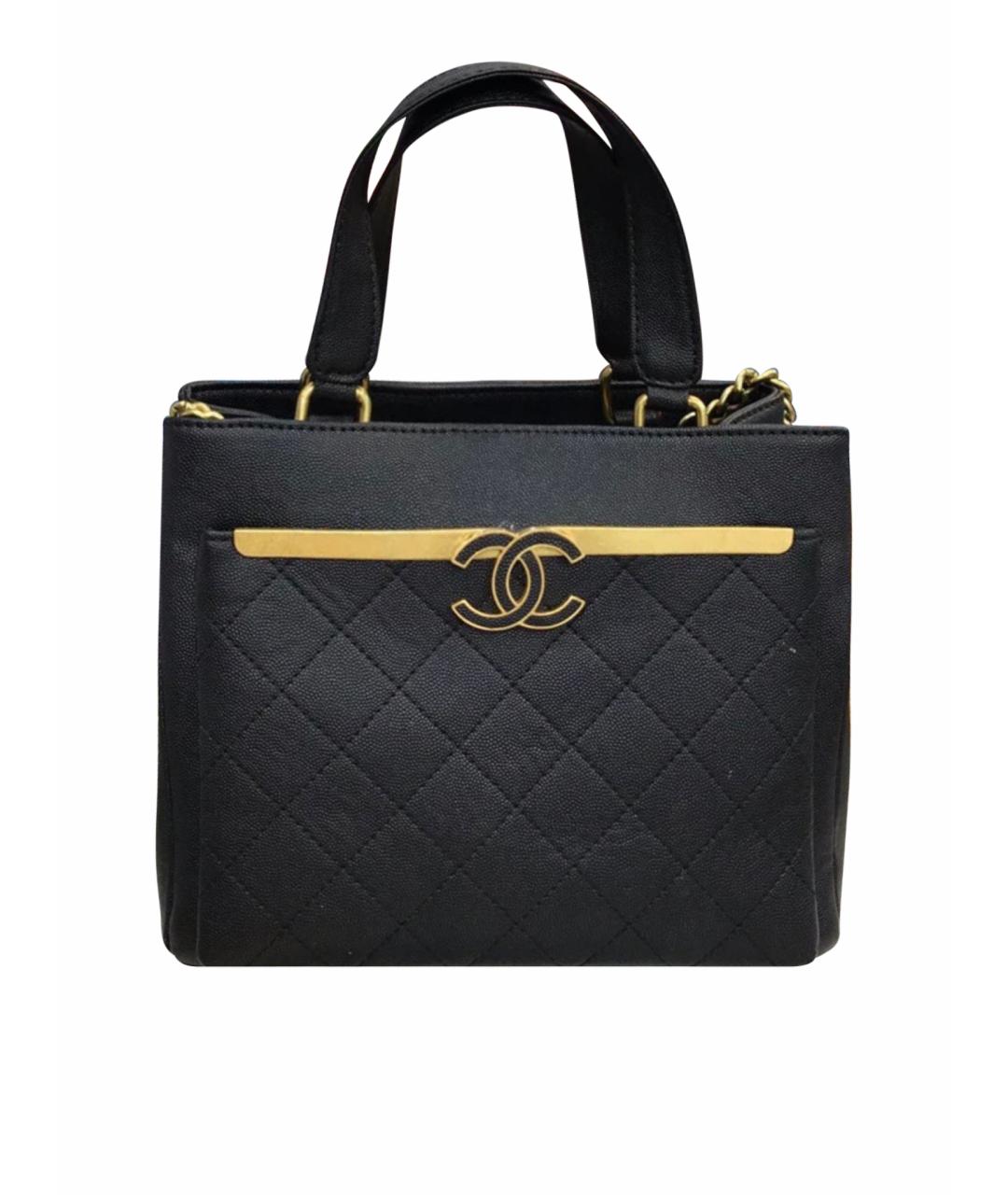 CHANEL Черная кожаная сумка тоут, фото 1