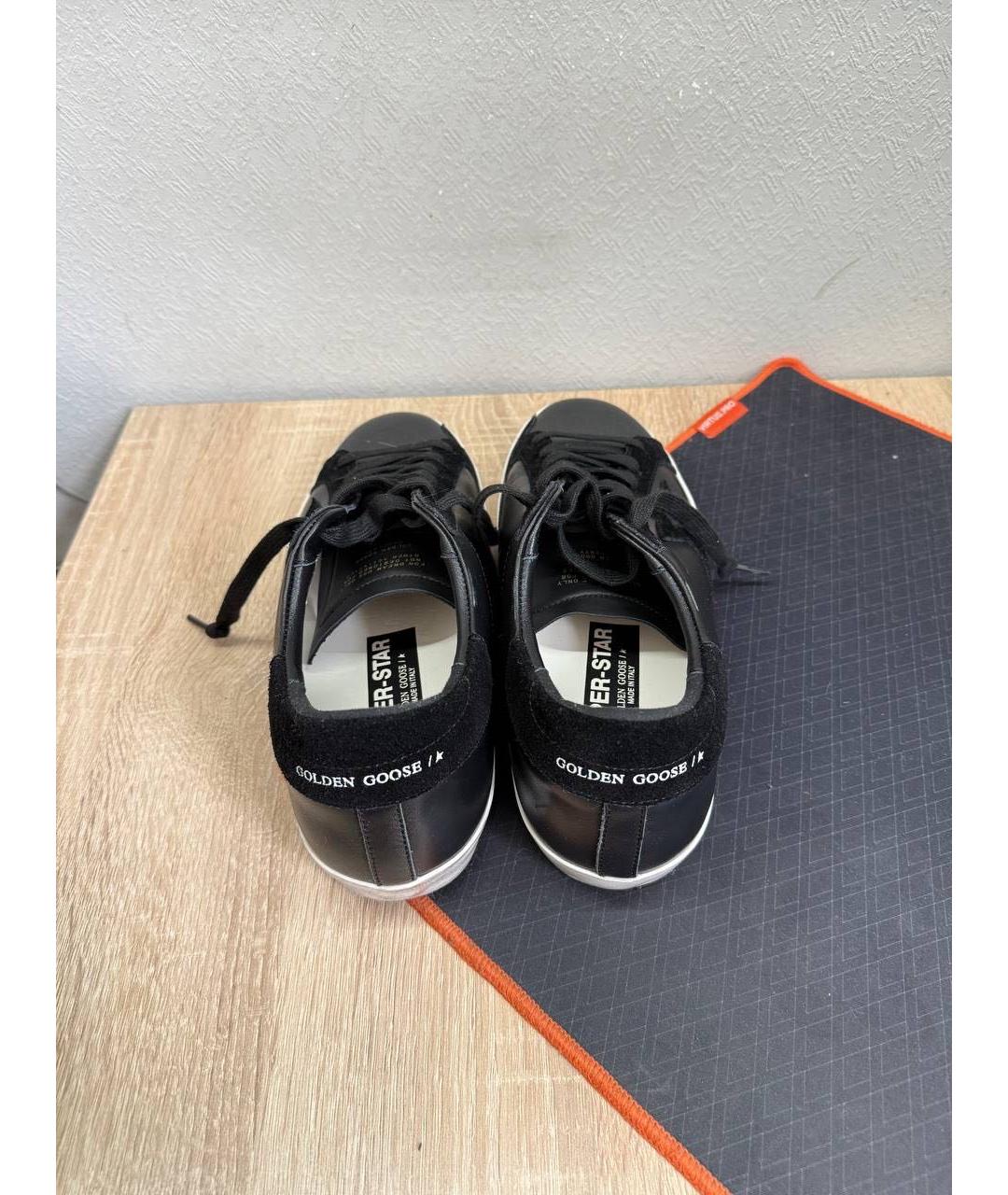 GOLDEN GOOSE DELUXE BRAND Черные кожаные высокие кроссовки / кеды, фото 3