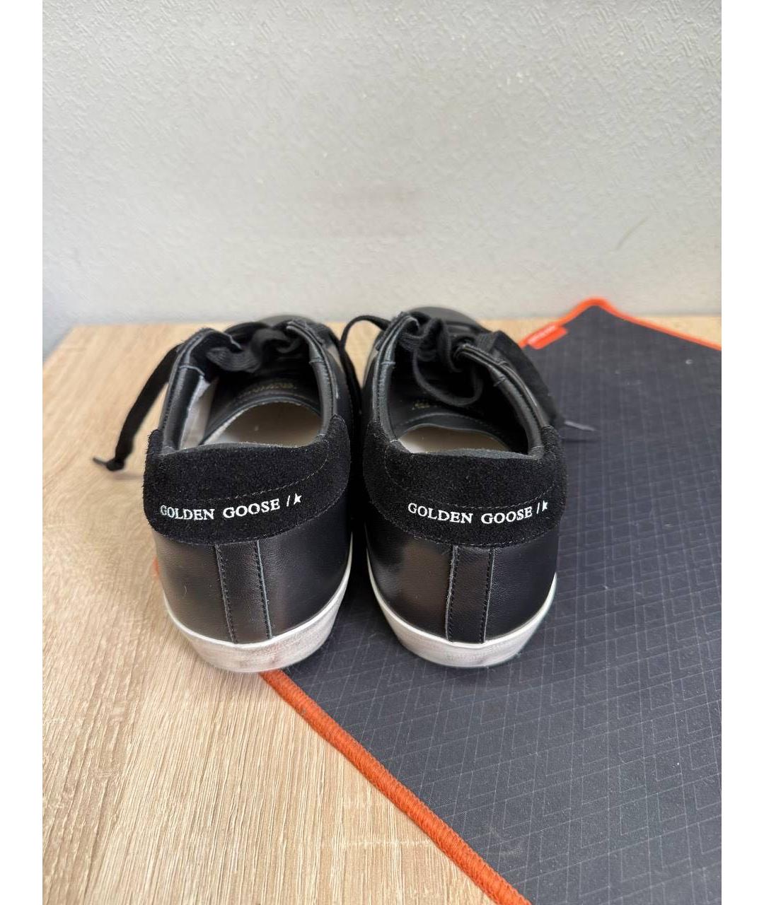 GOLDEN GOOSE DELUXE BRAND Черные кожаные высокие кроссовки / кеды, фото 4