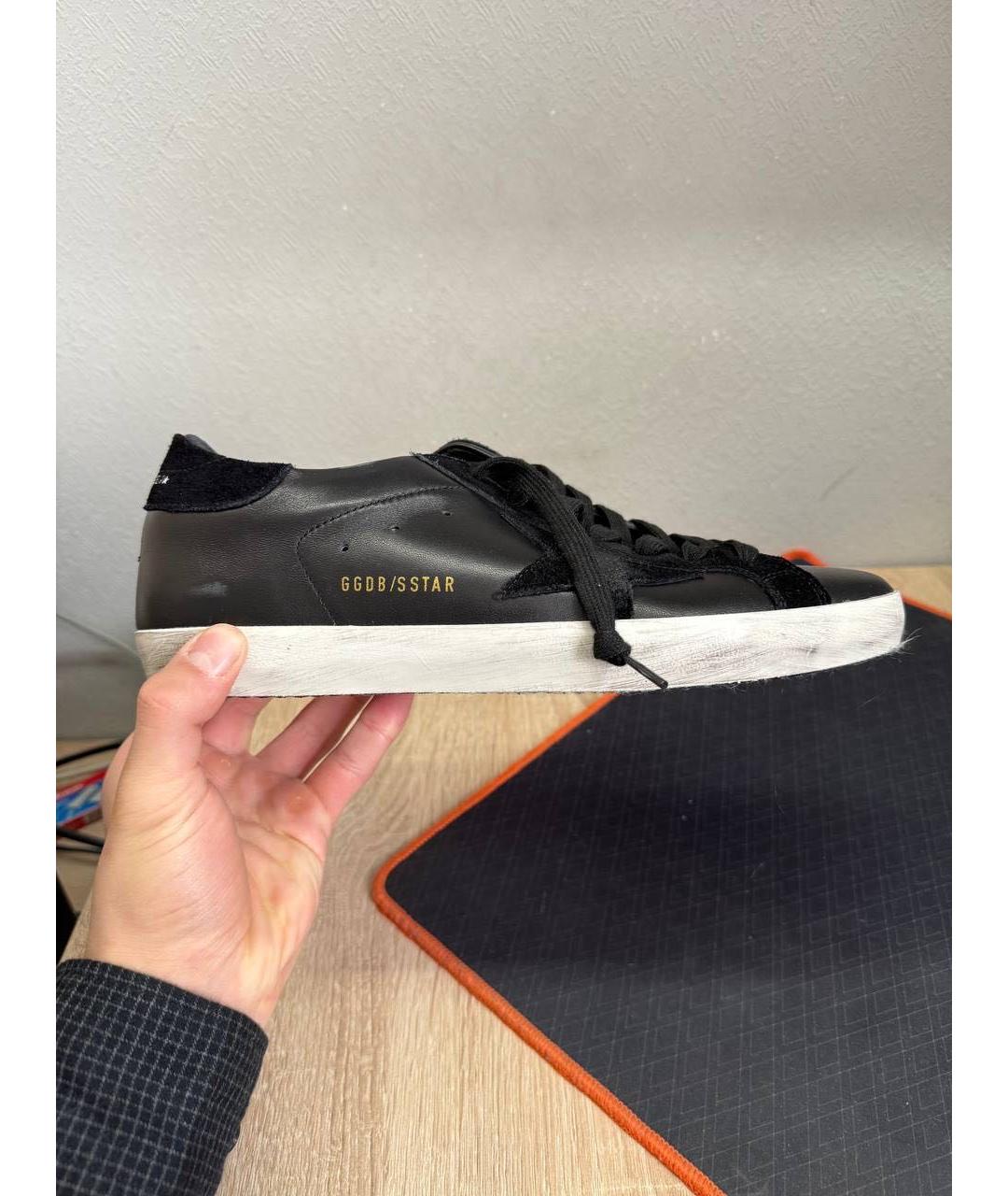 GOLDEN GOOSE DELUXE BRAND Черные кожаные высокие кроссовки / кеды, фото 6
