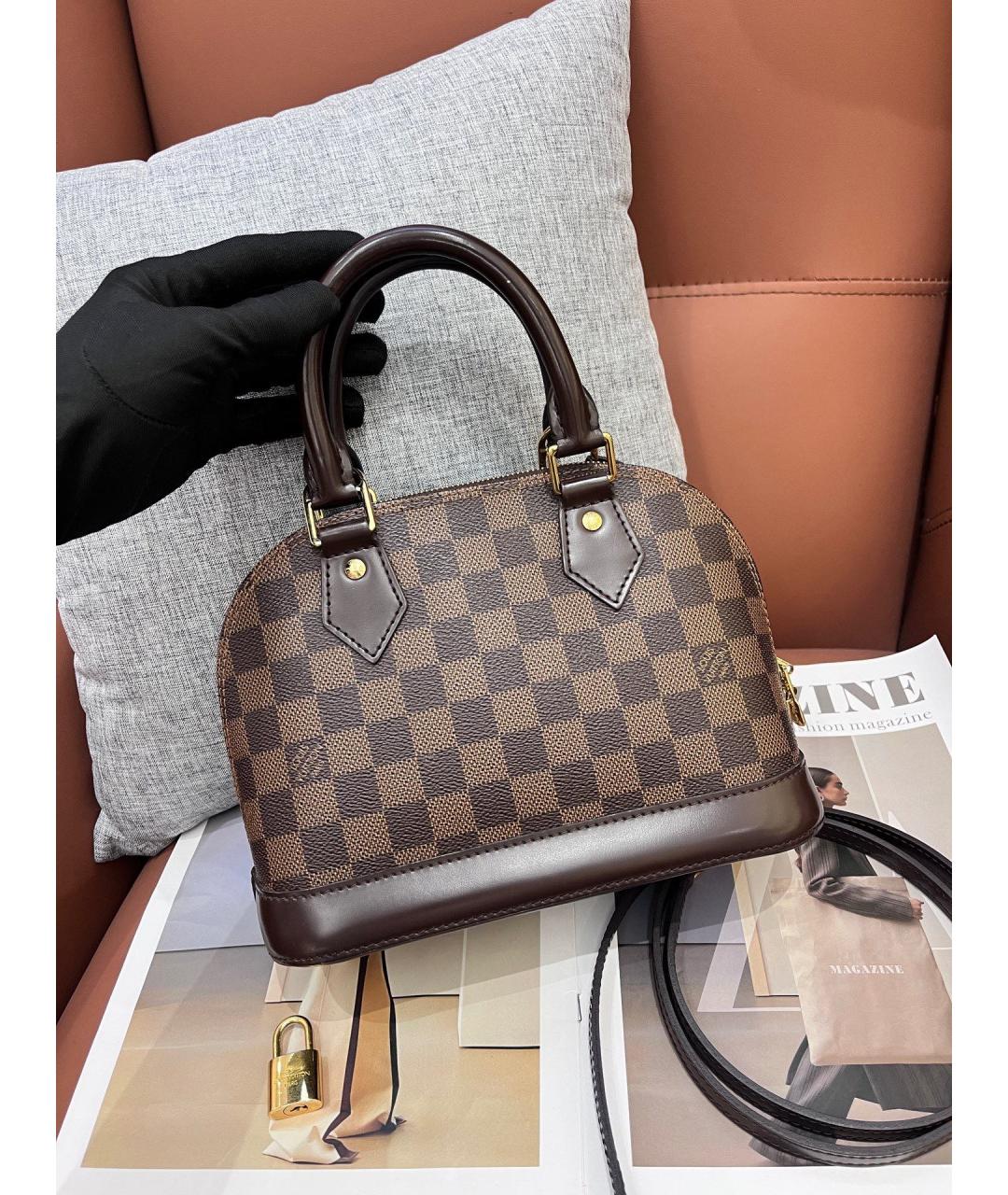 LOUIS VUITTON Коричневая сумка с короткими ручками, фото 2