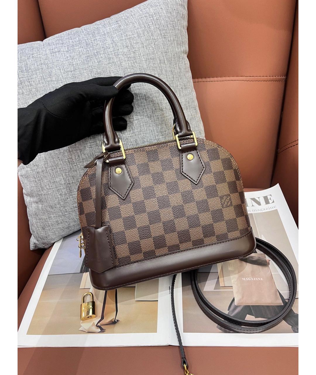 LOUIS VUITTON Коричневая сумка с короткими ручками, фото 9