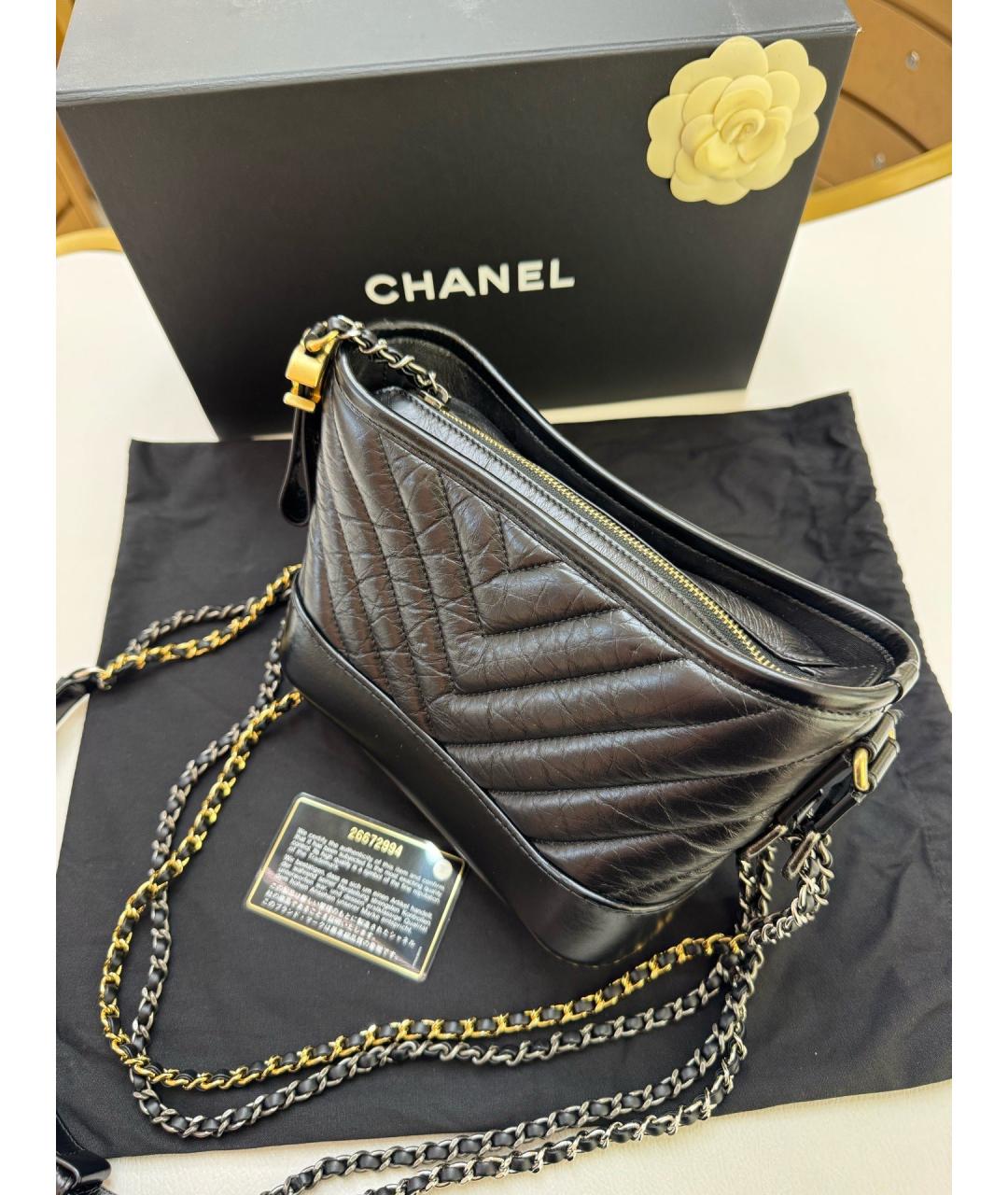 CHANEL Черная кожаная сумка через плечо, фото 2