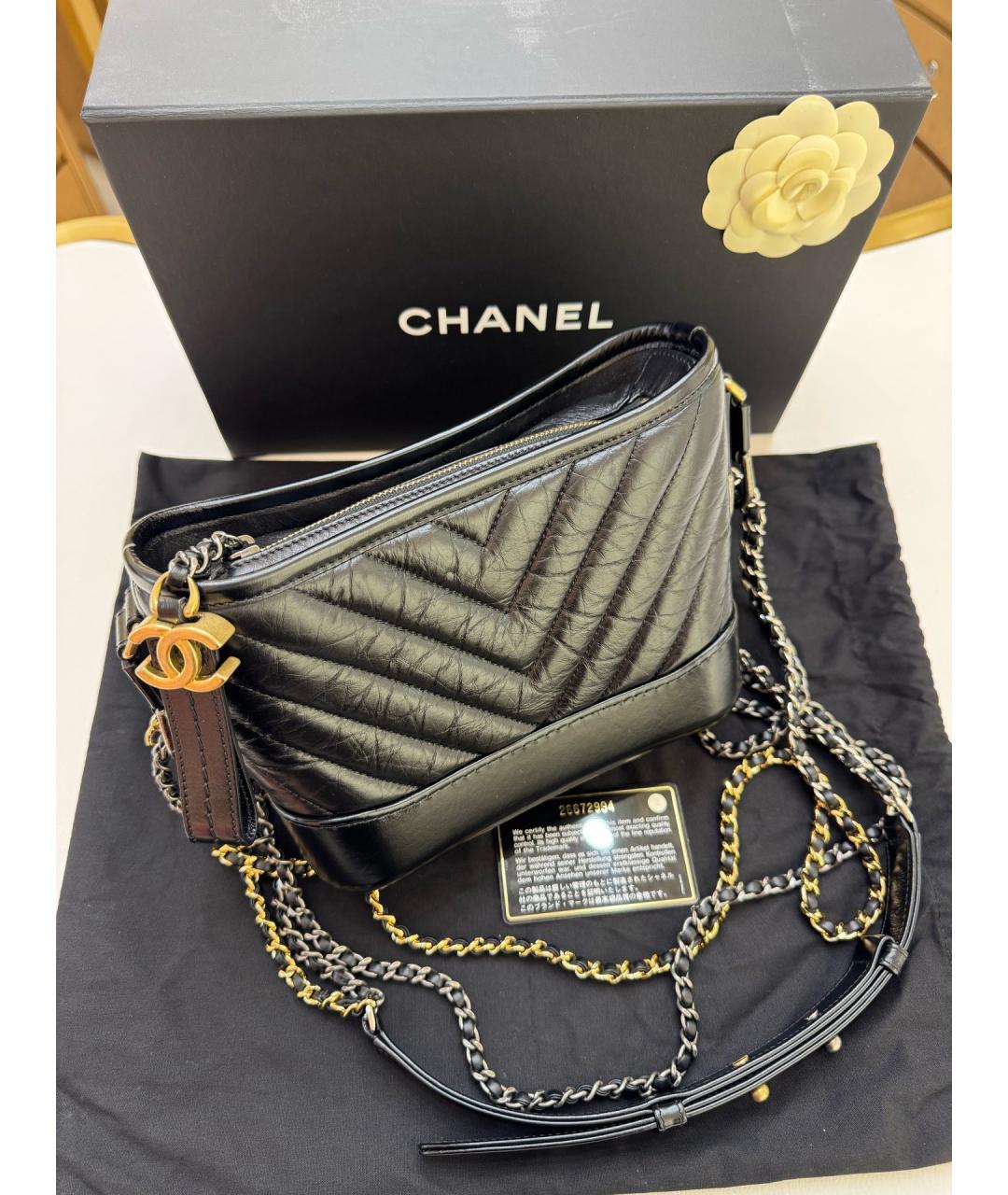 CHANEL Черная кожаная сумка через плечо, фото 3