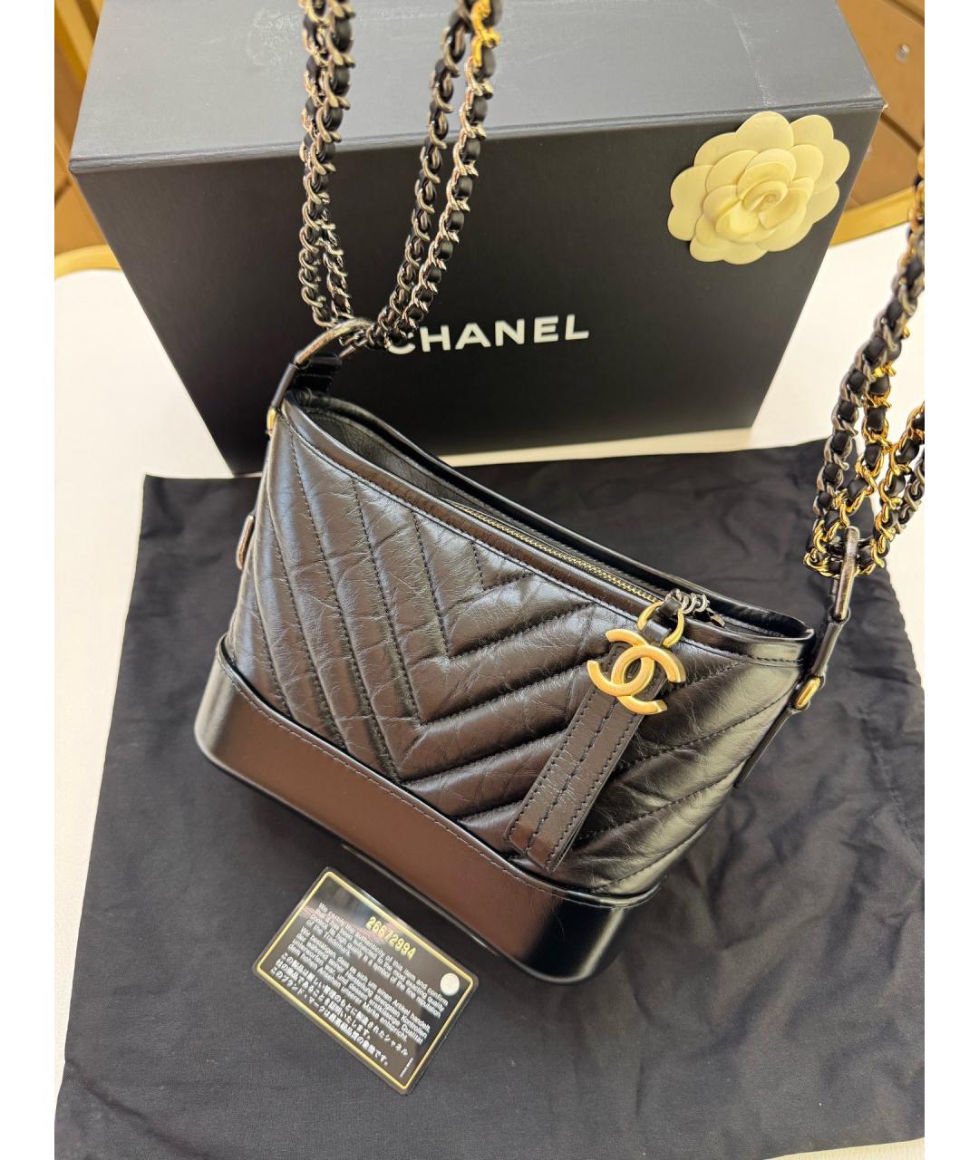 CHANEL Черная кожаная сумка через плечо, фото 4
