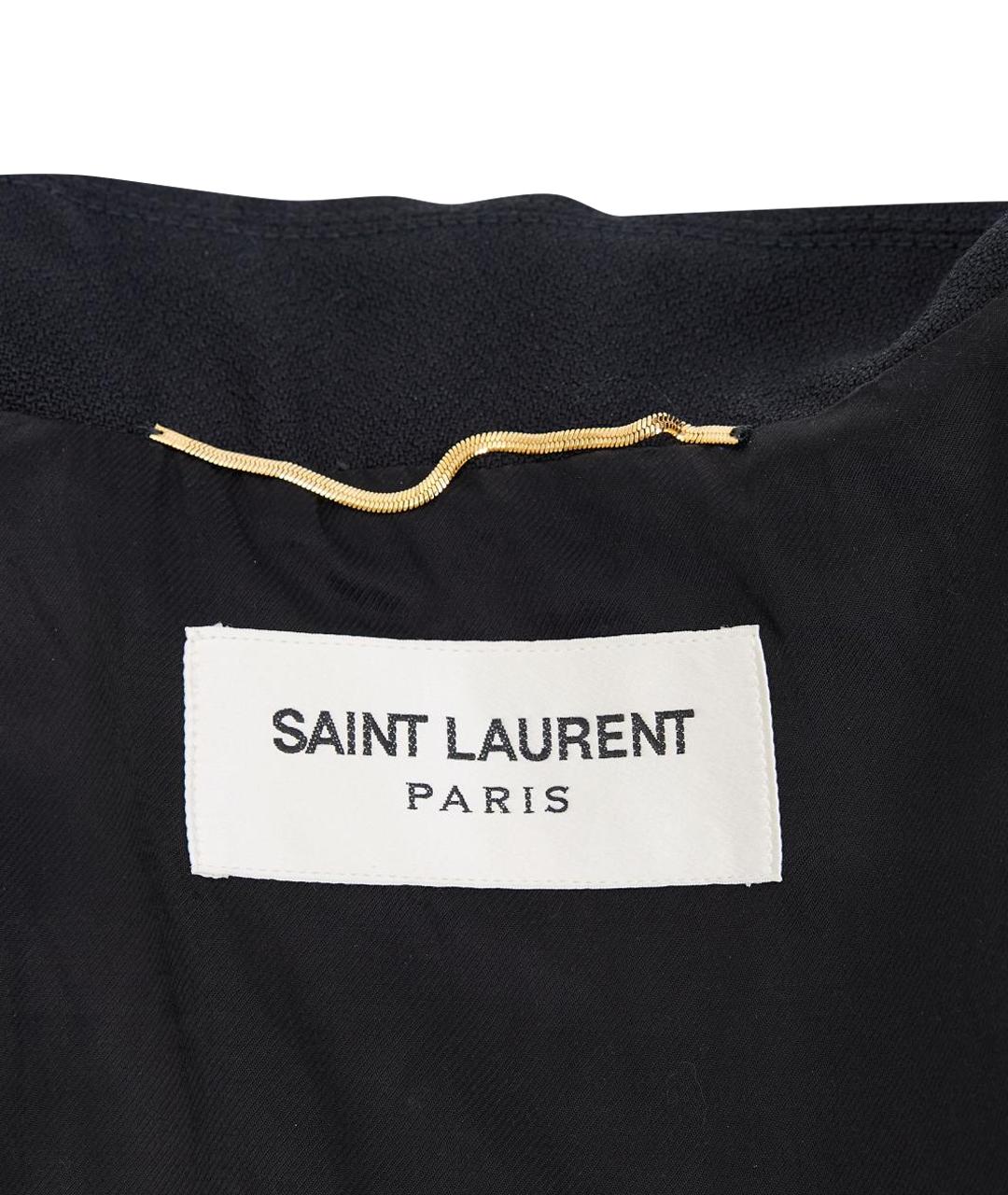 SAINT LAURENT Черное шерстяное пальто, фото 10