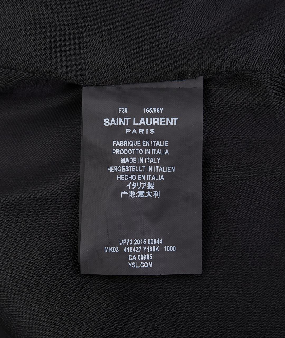 SAINT LAURENT Черное шерстяное пальто, фото 6