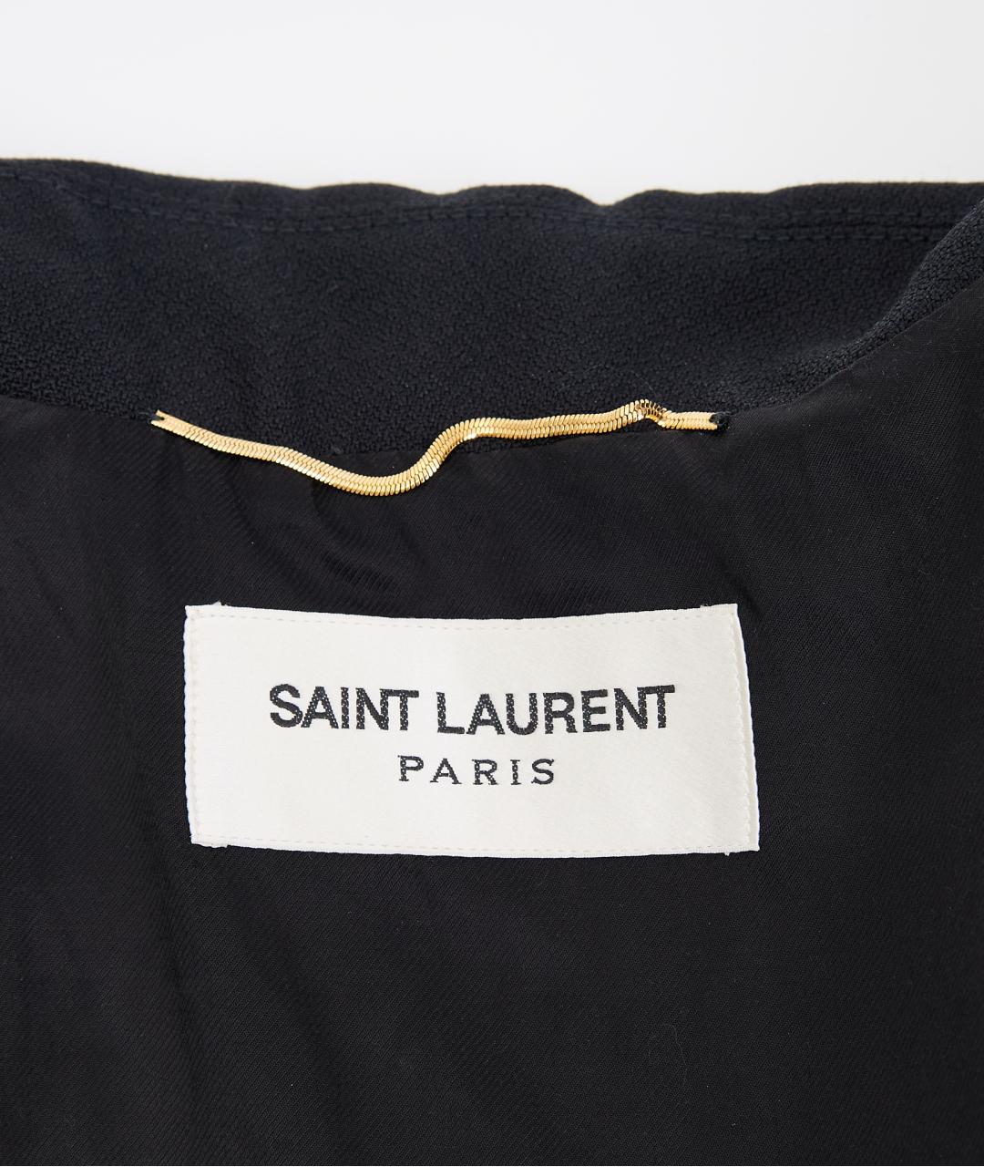 SAINT LAURENT Черное шерстяное пальто, фото 4