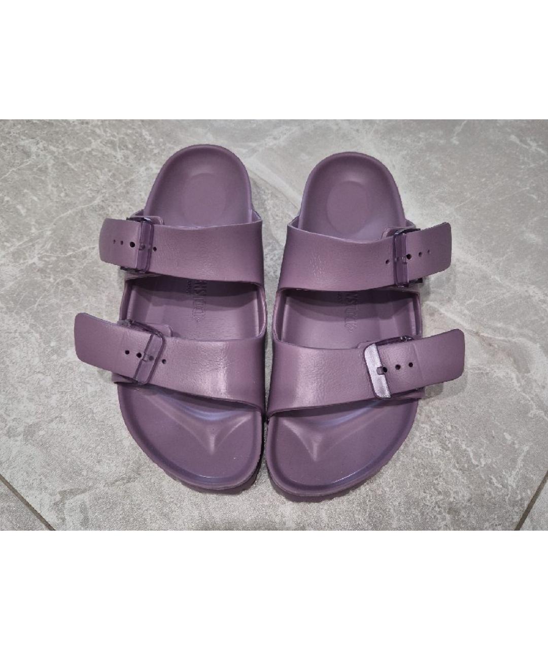 BIRKENSTOCK Фиолетовые резиновые шлепанцы, фото 2