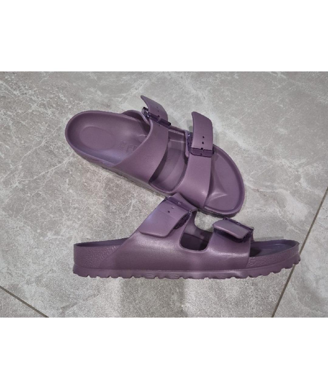 BIRKENSTOCK Фиолетовые резиновые шлепанцы, фото 5