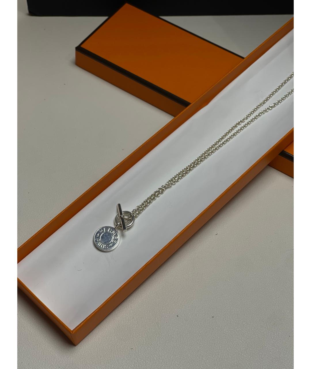 HERMES Серебряное серебряное колье, фото 2