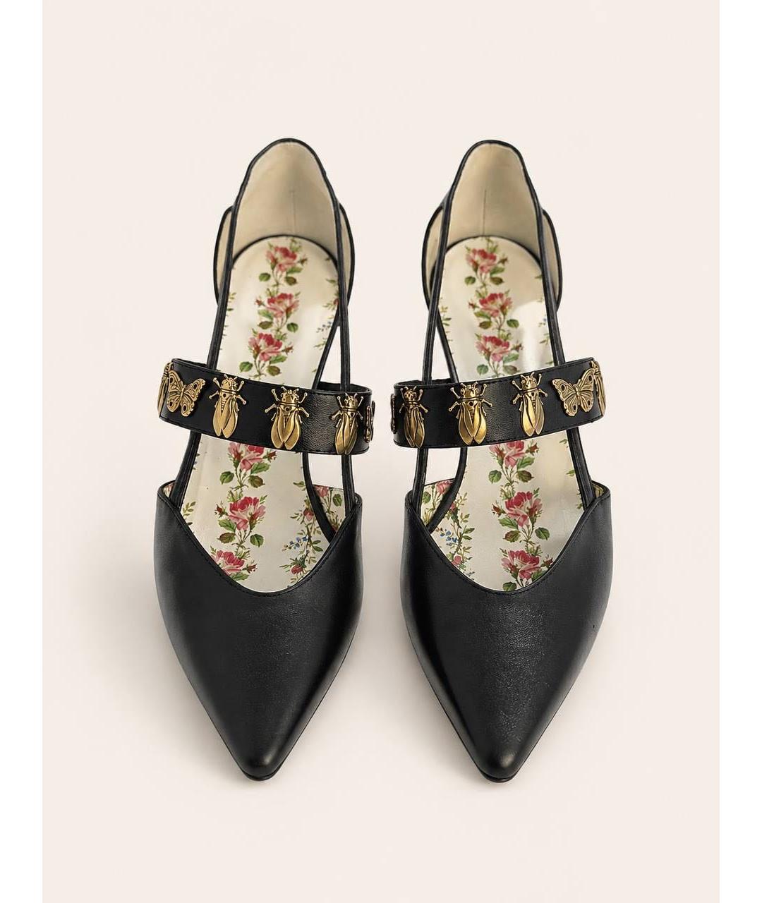 GUCCI Черные кожаные туфли, фото 2
