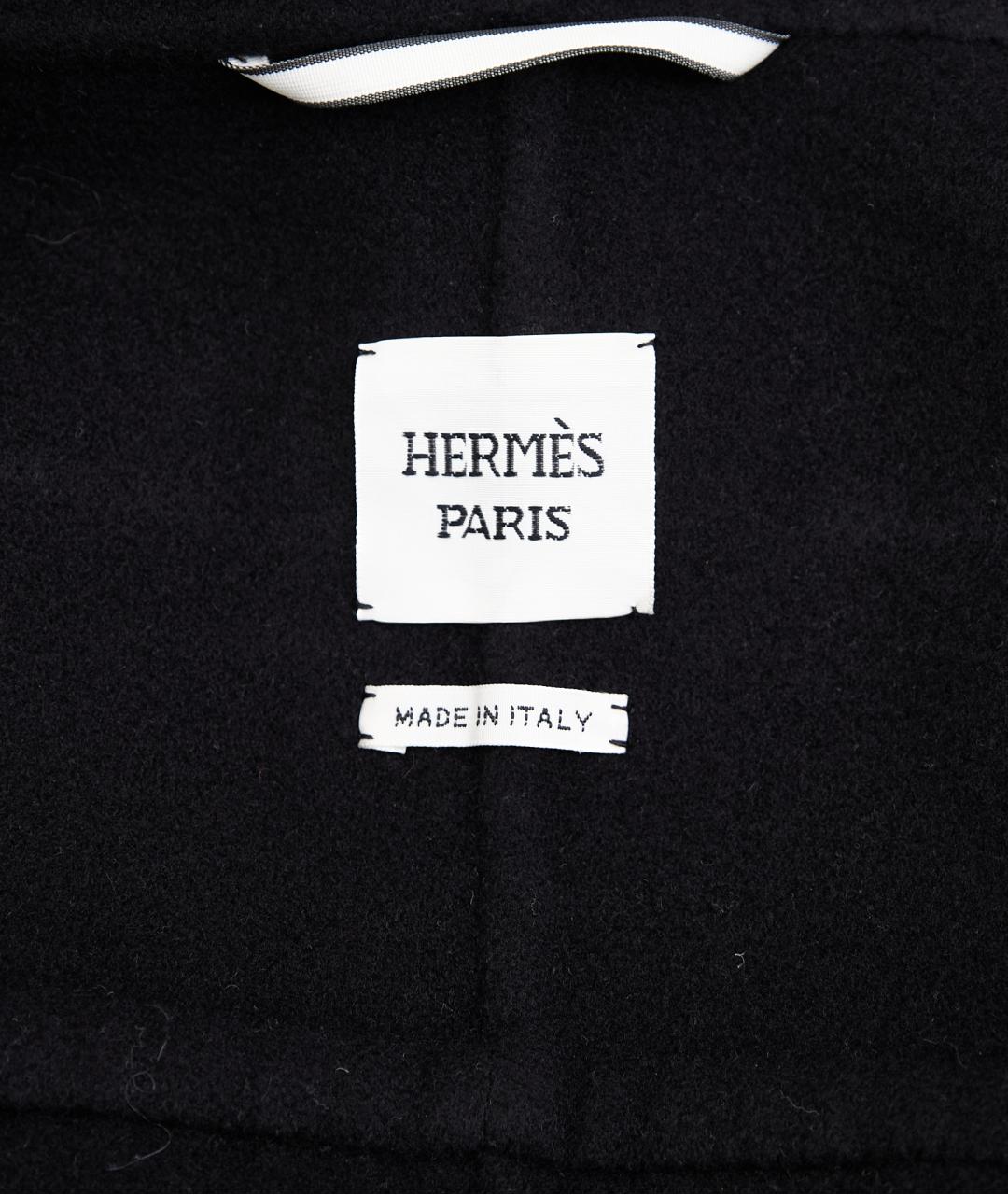 HERMES Черное кашемировое пальто, фото 3