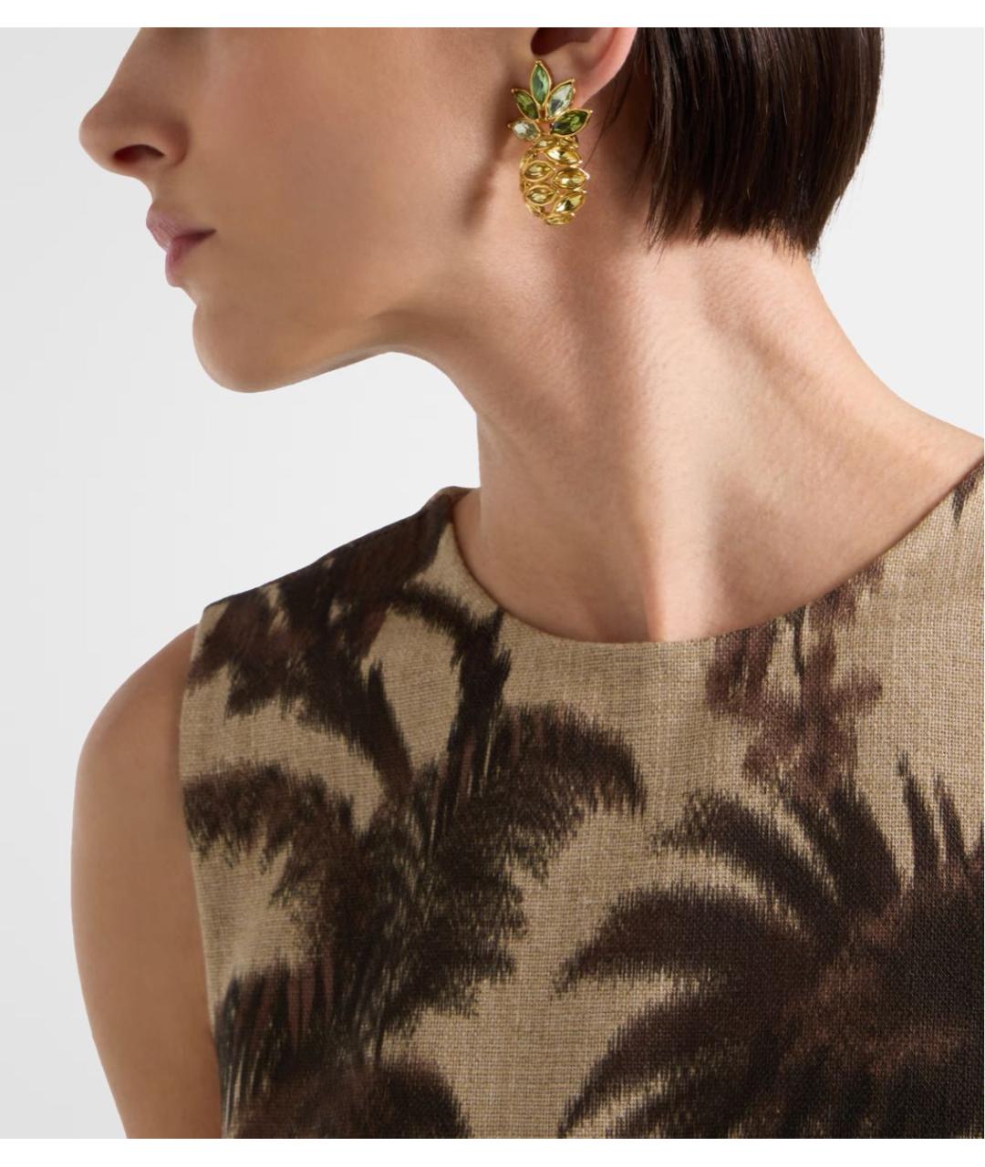 OSCAR DE LA RENTA Золотые латунные серьги, фото 6