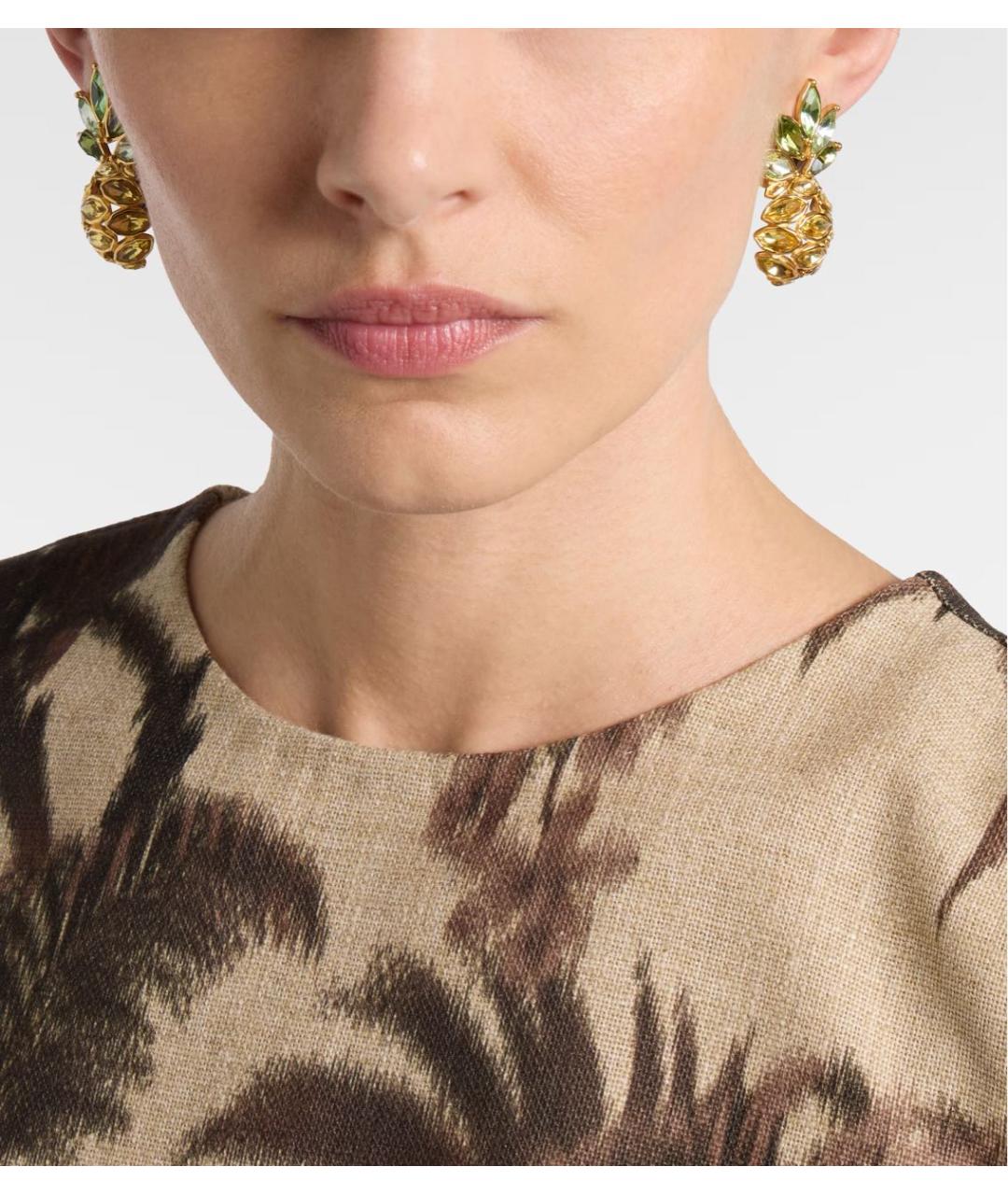 OSCAR DE LA RENTA Золотые латунные серьги, фото 5