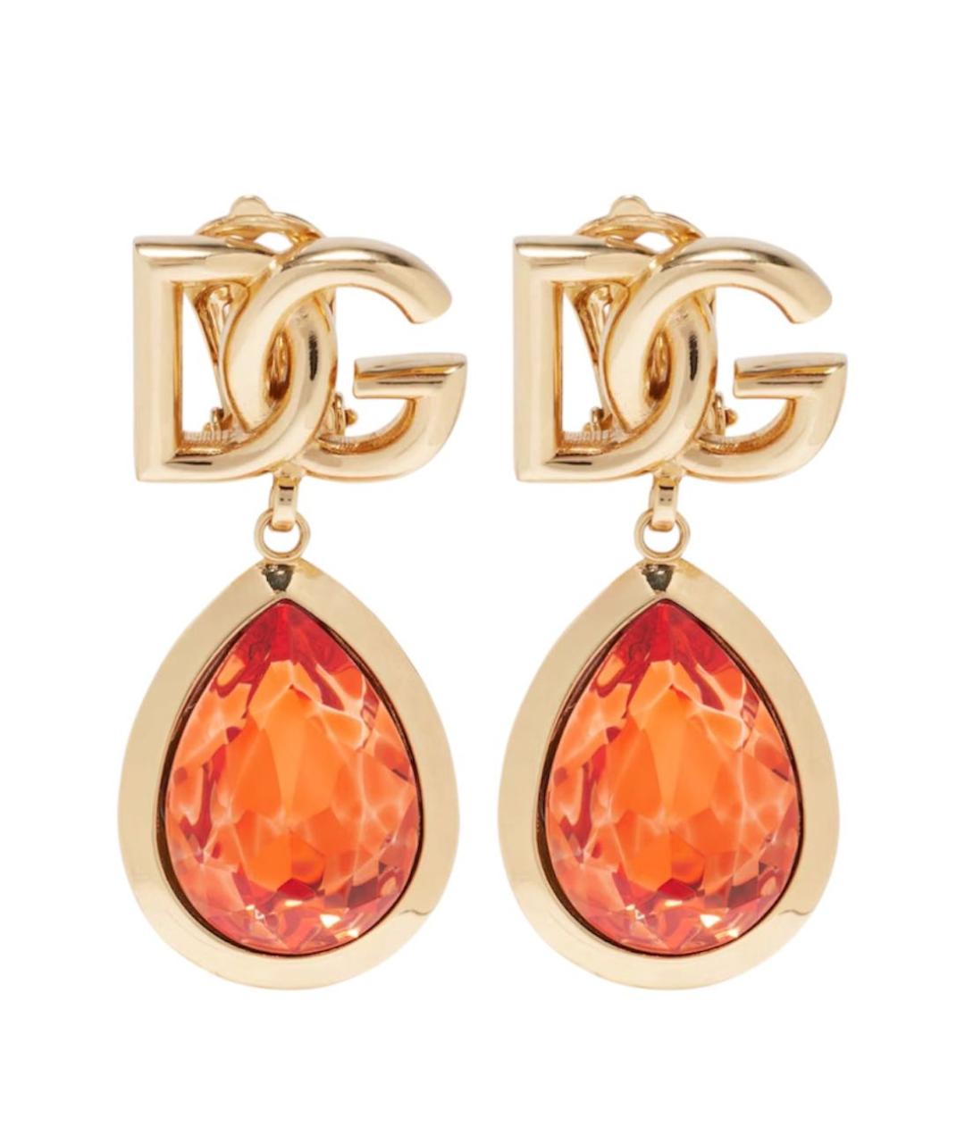DOLCE&GABBANA Оранжевые латунные серьги, фото 1